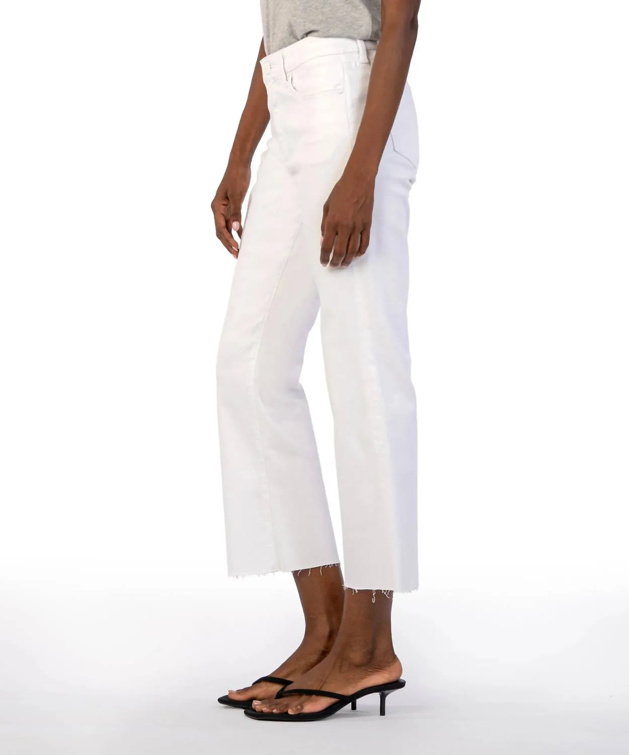 Kelsey High Rise Ankle Flare Jean In Optic White