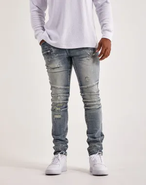 Kilogram Ripped Moto Jeans