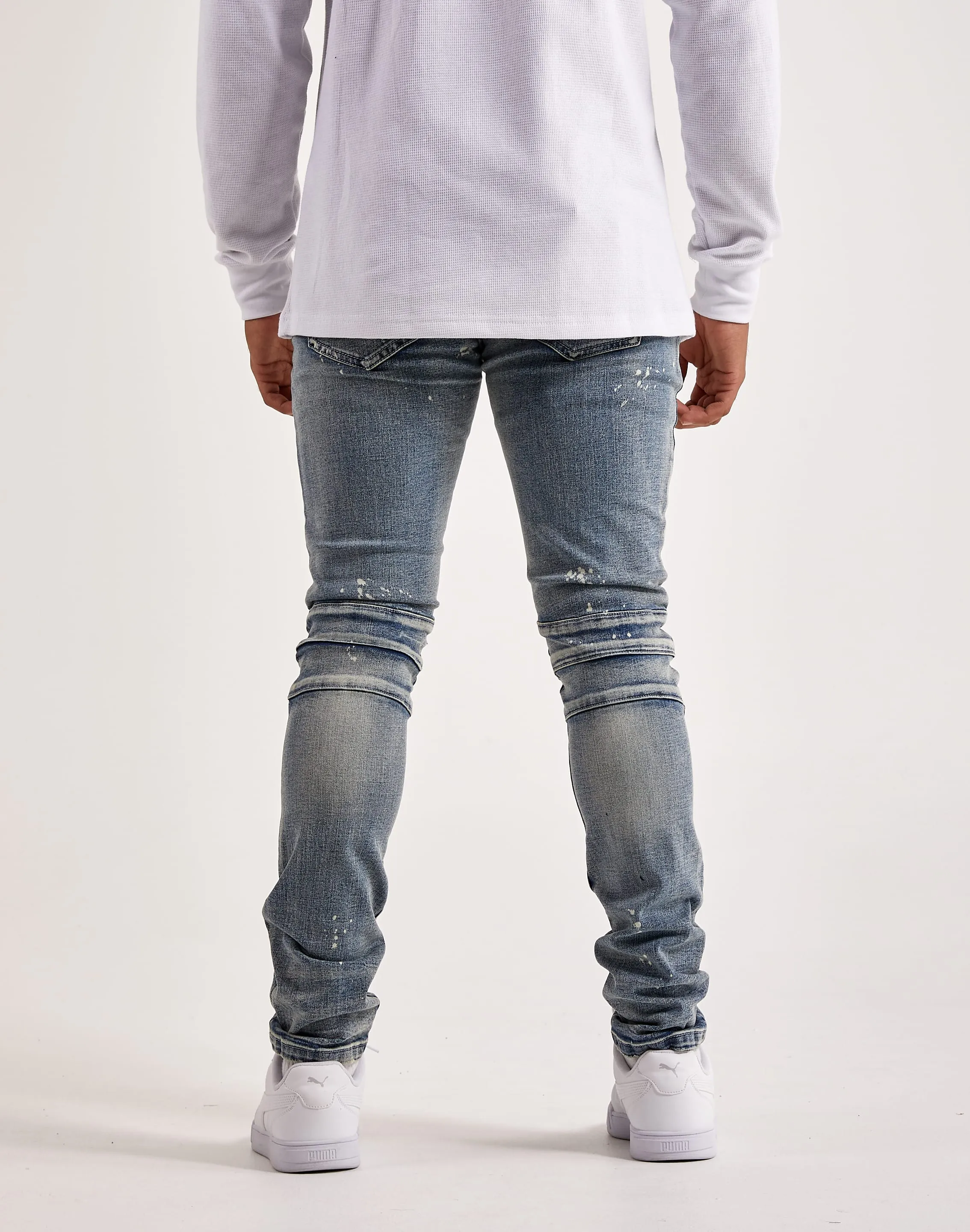 Kilogram Ripped Moto Jeans