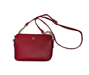La Diva Bags Red Small Shoulder Bag Metal Chain