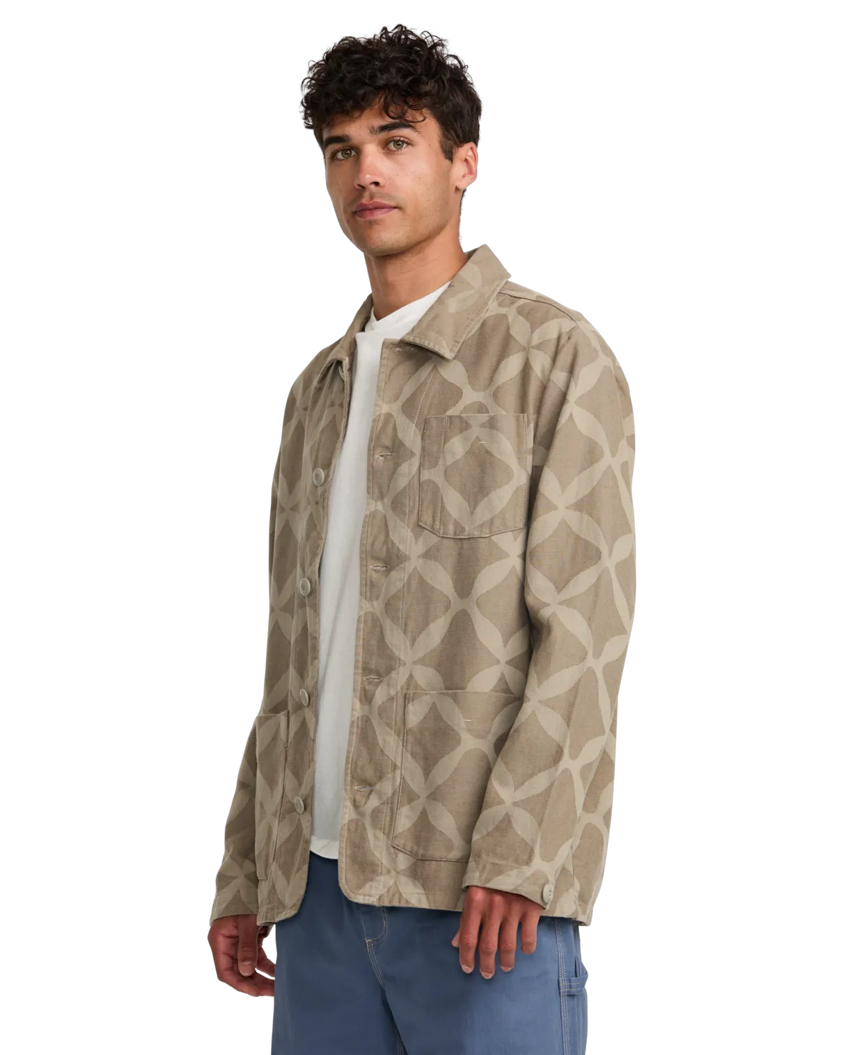 Lauryn Alvarez Ornament Chore Jacket in Sand Brown