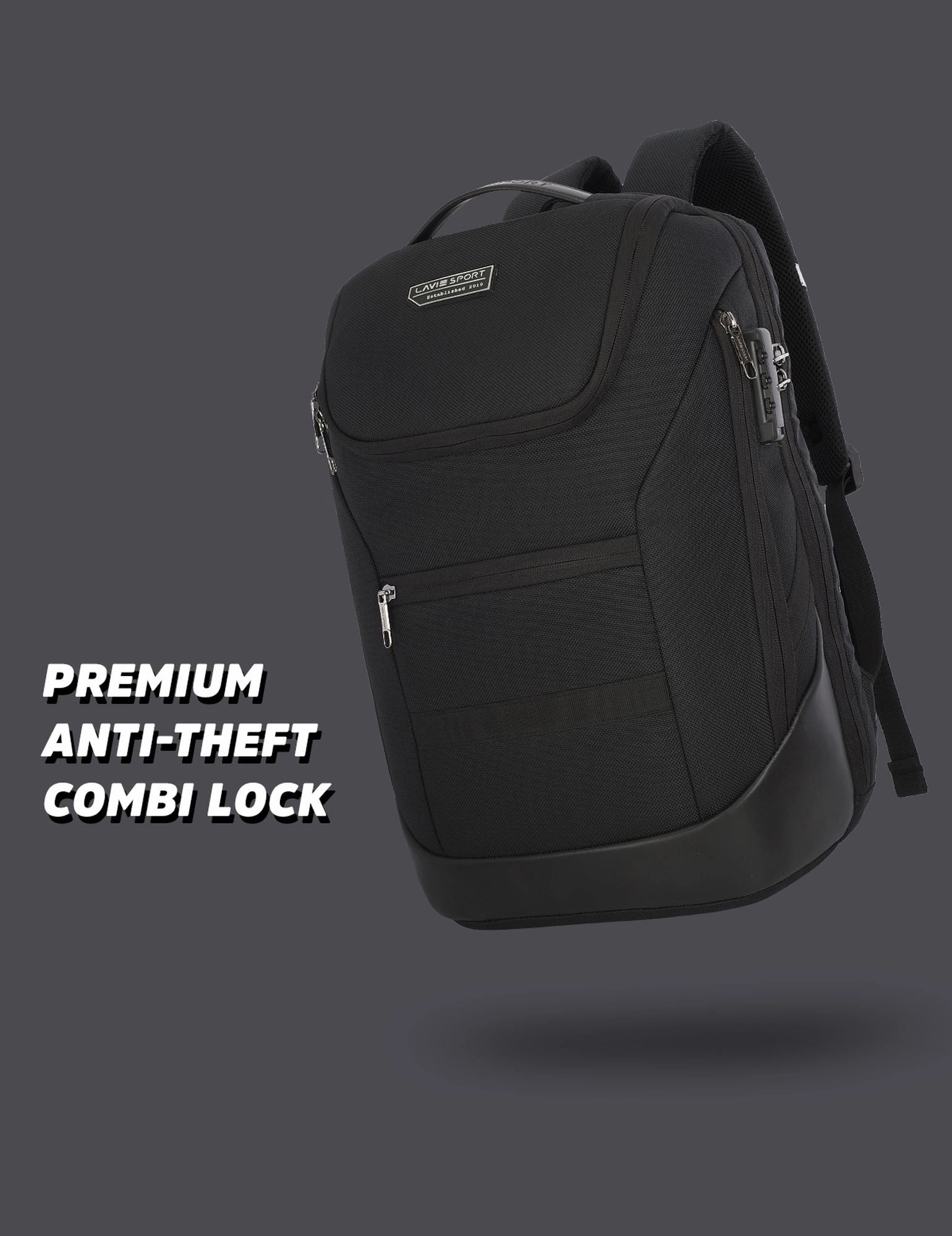 Lavie Sport Emperor 24L Anti-theft Laptop Backpack For Boys & Girls in Black and Red Colour