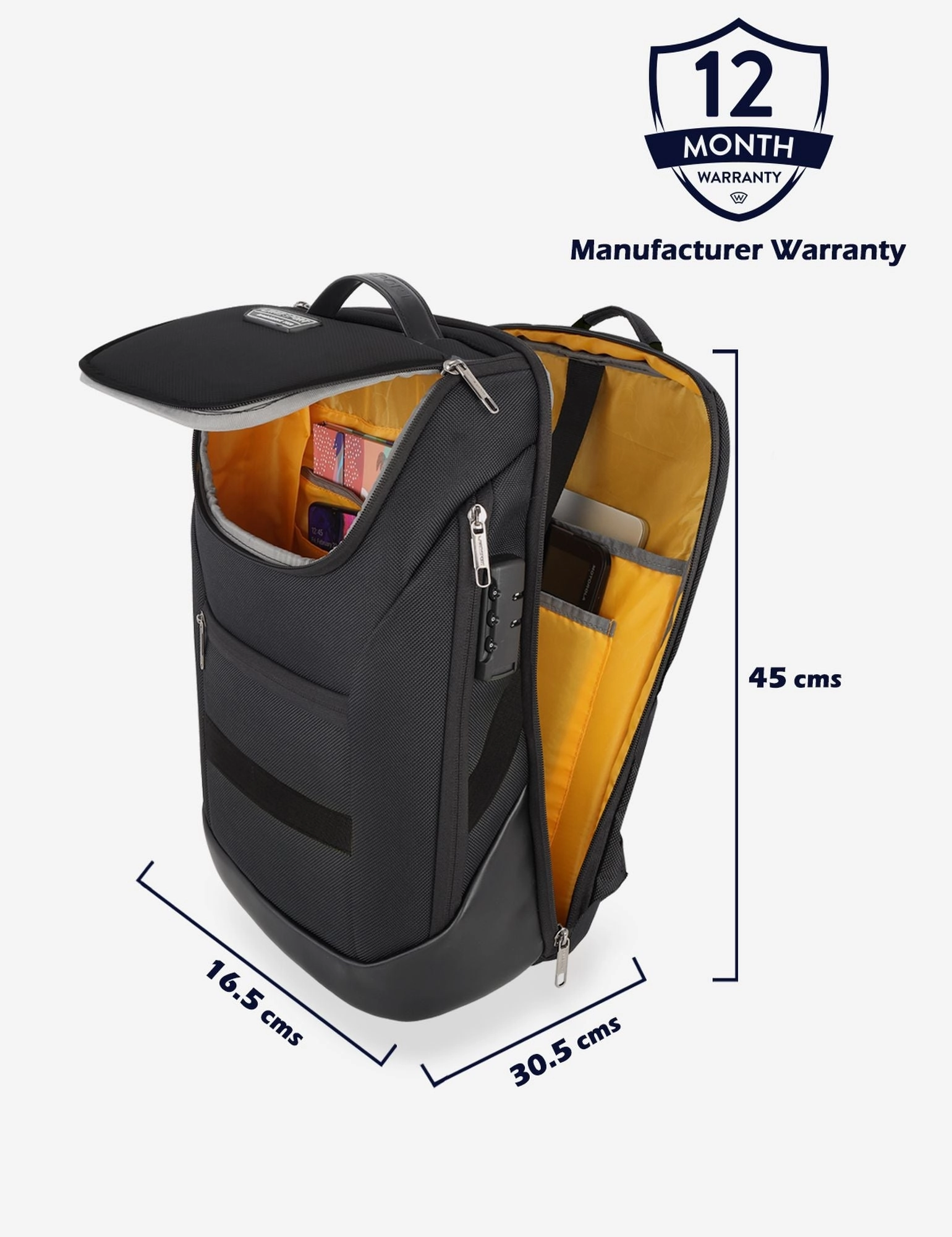 Lavie Sport Emperor 24L Anti-theft Laptop Backpack For Boys & Girls in Black and Red Colour