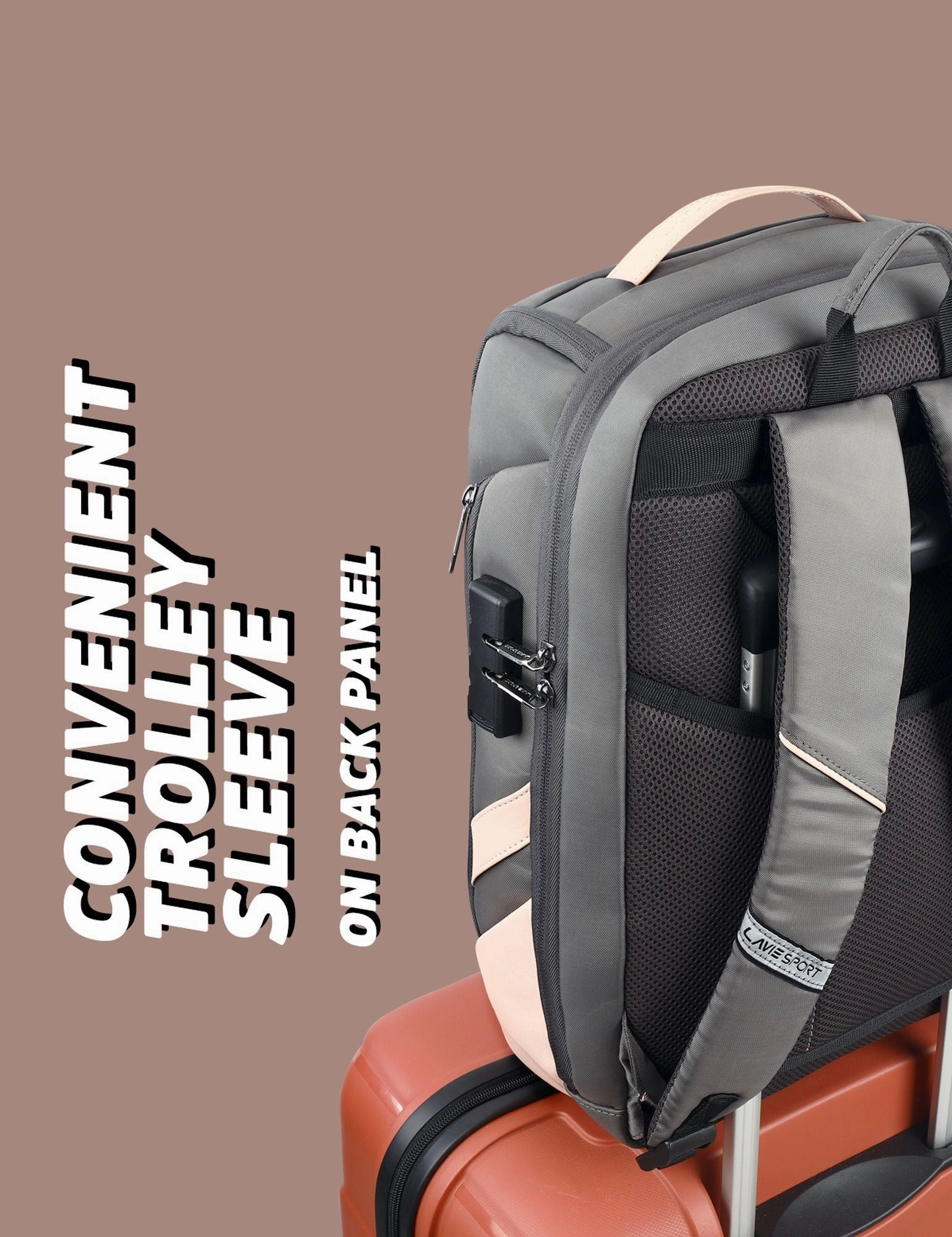 Lavie Sport Emperor 24L Anti-theft Laptop Backpack For Boys & Girls in Black and Red Colour