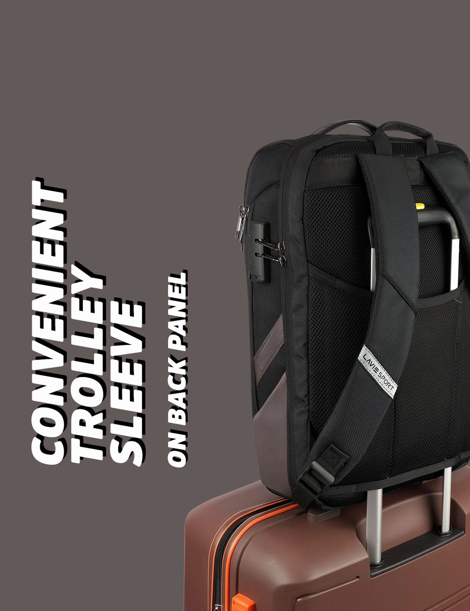 Lavie Sport Emperor 24L Anti-theft Laptop Backpack For Boys & Girls in Black and Red Colour
