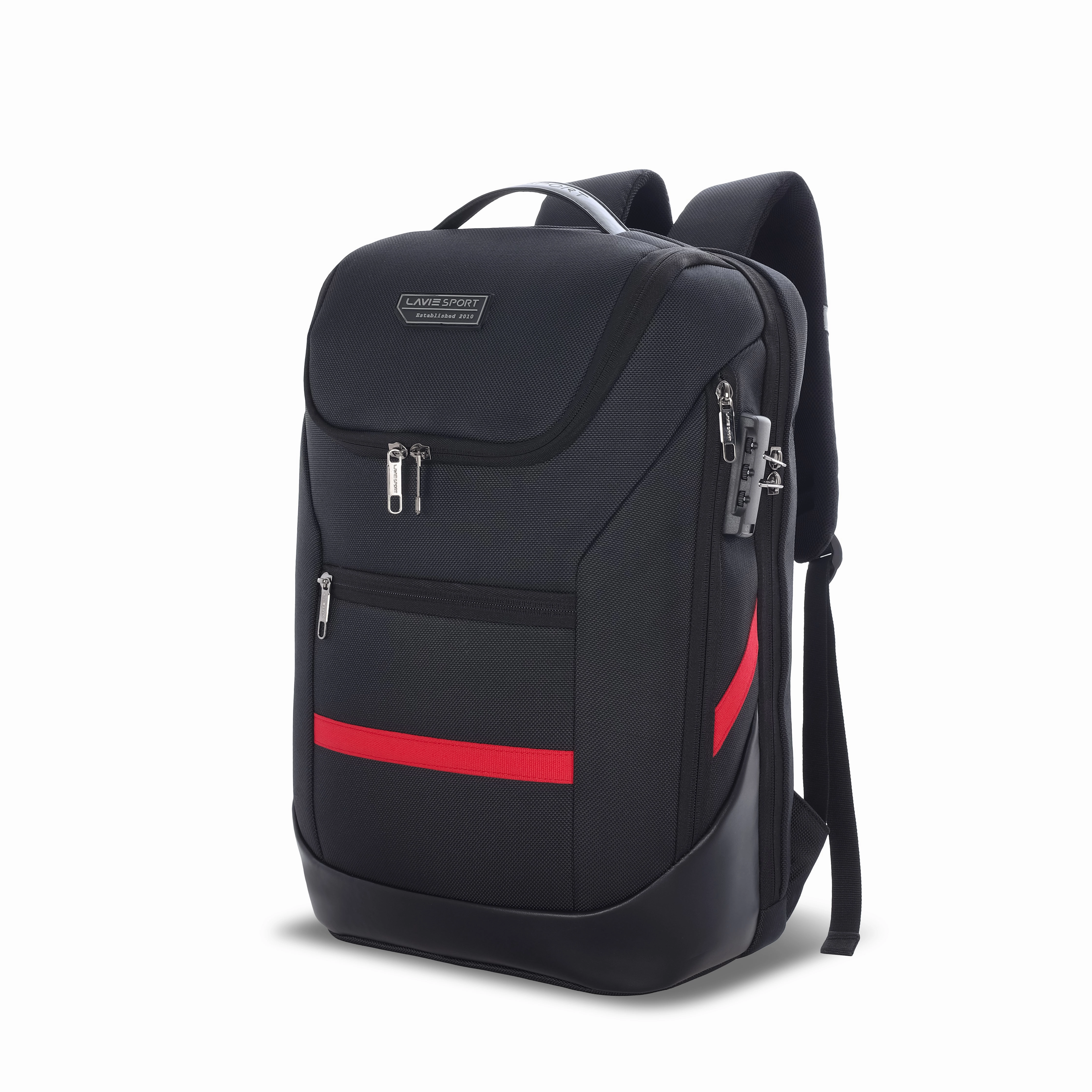 Lavie Sport Emperor 24L Anti-theft Laptop Backpack For Boys & Girls in Black and Red Colour