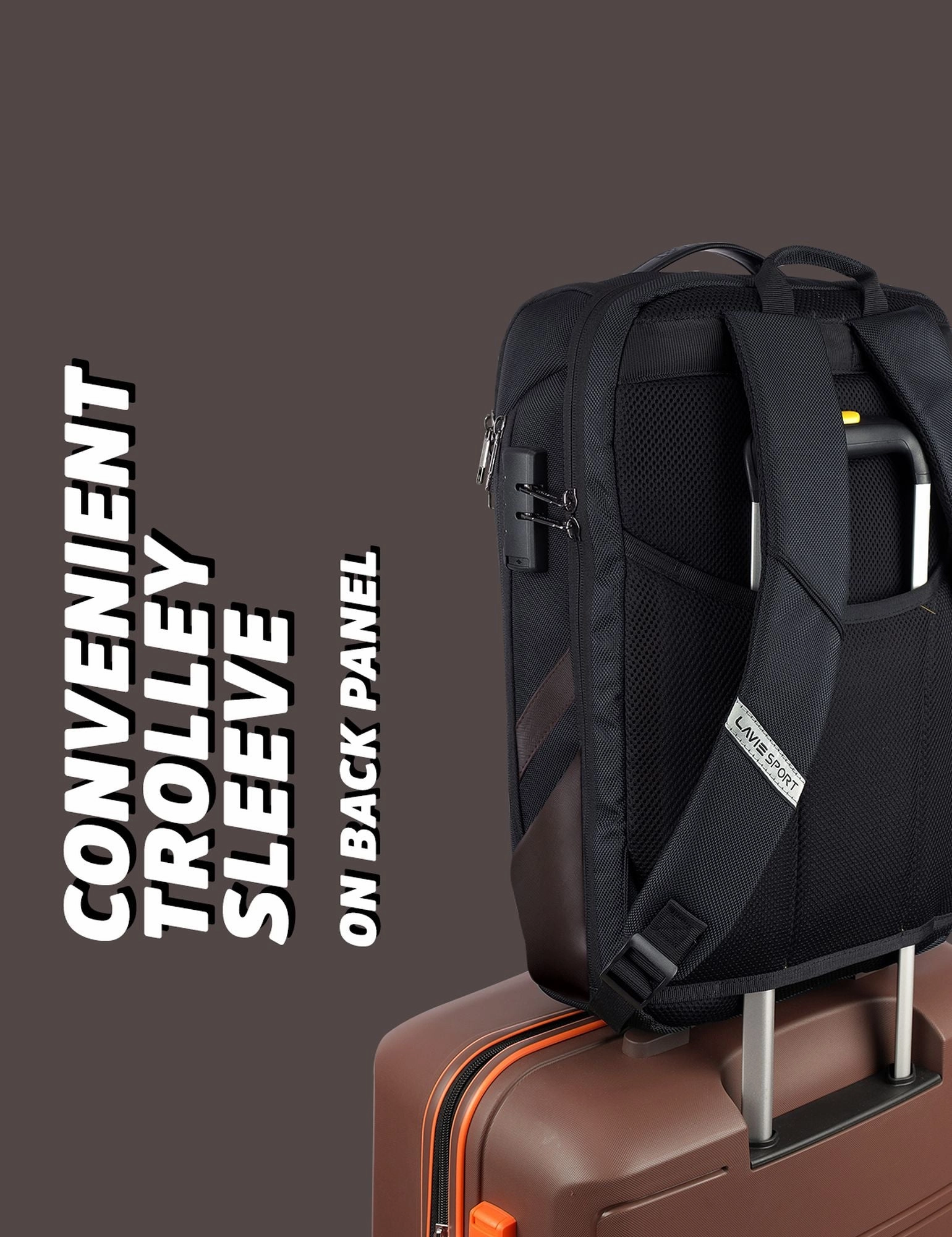 Lavie Sport Emperor 24L Anti-theft Laptop Backpack For Boys & Girls in Black and Red Colour