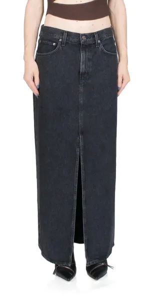Leif Long Denim Skirt In Spider