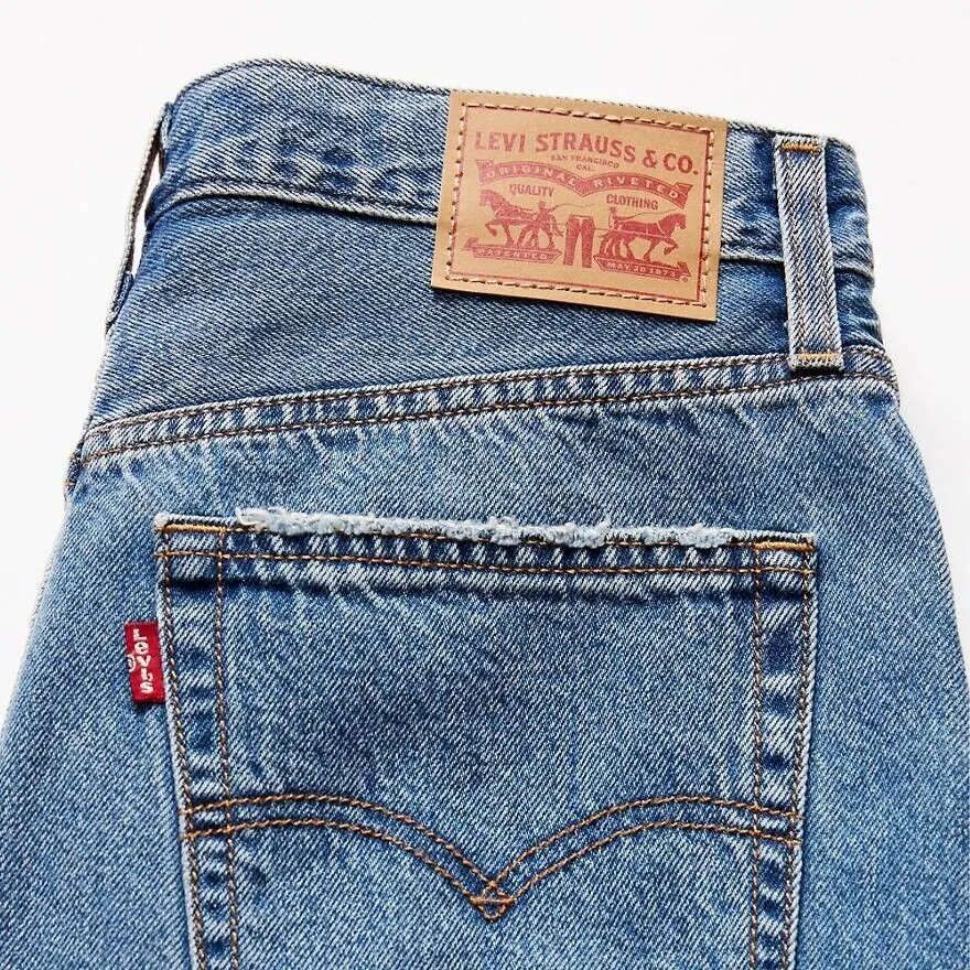Levi's Skirt Women's 27 Blue Cotton Denim Medium Wash Side Slit Pencil VDA148