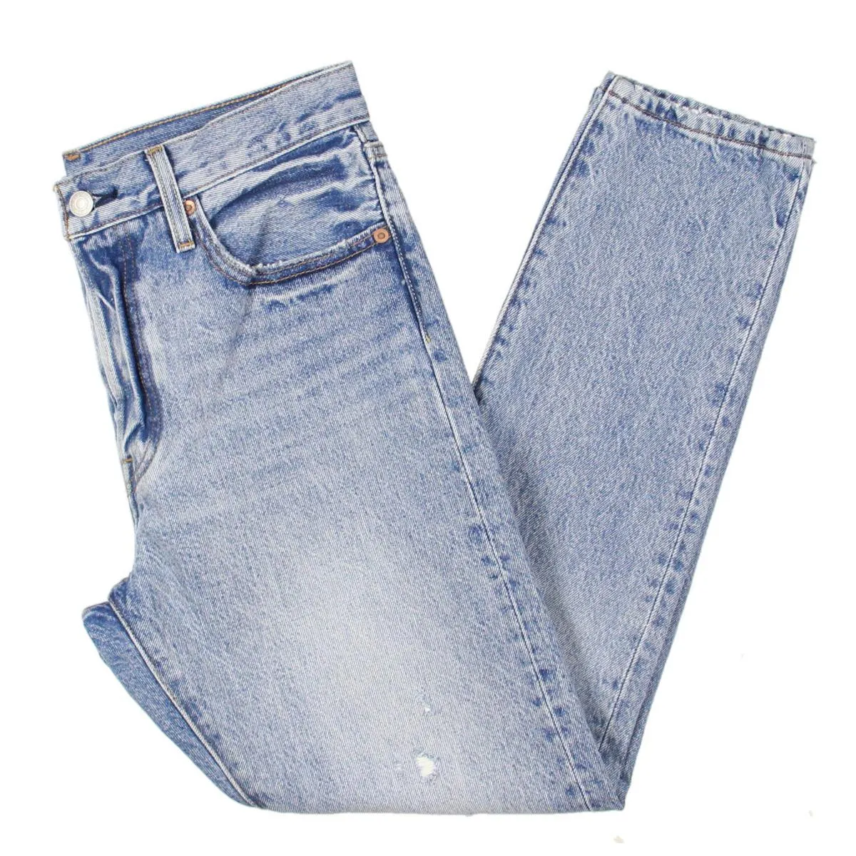 Levi's Womens 501 Destructed Button Fly Skinny Jeans