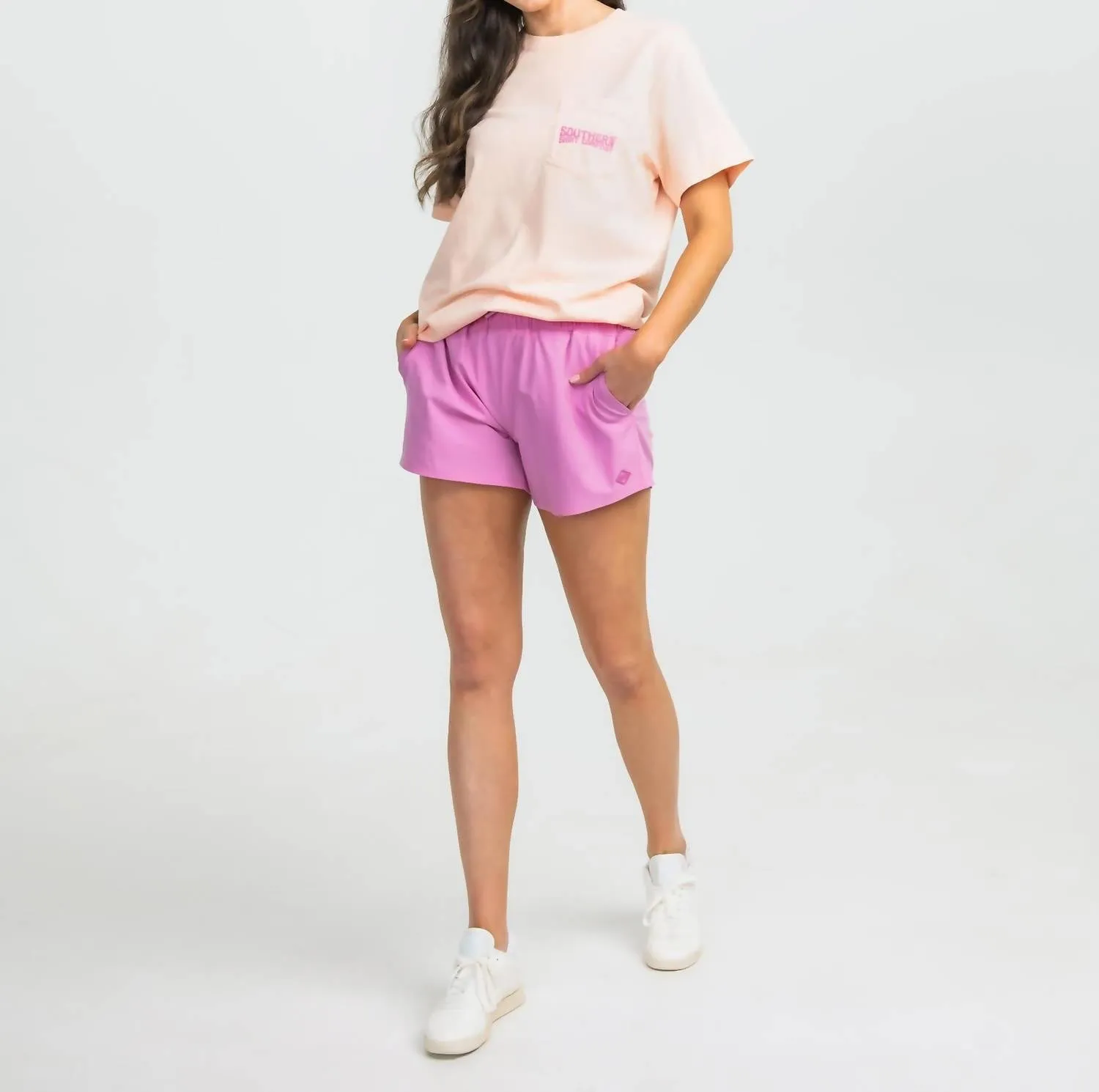 Lined Hybrid Shorts In Orchid