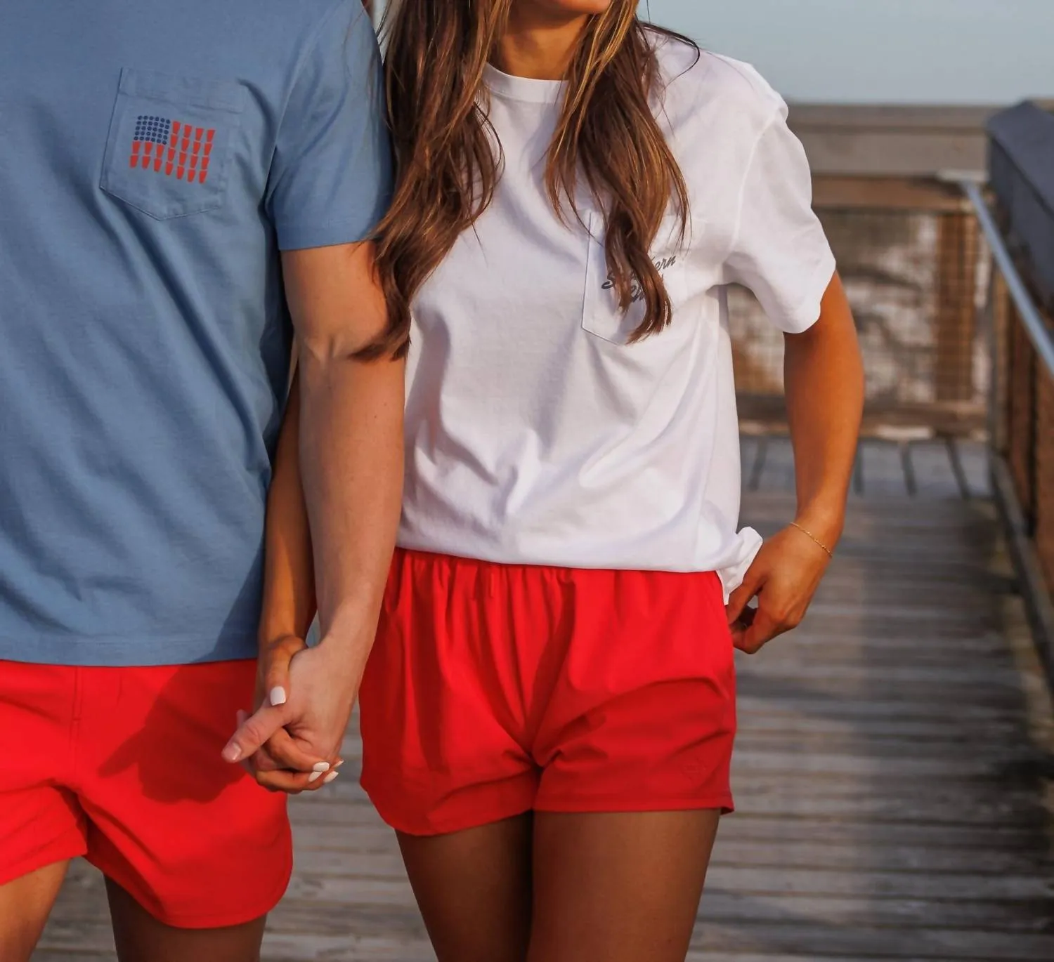 Lined Hybrid Shorts In Rio Red