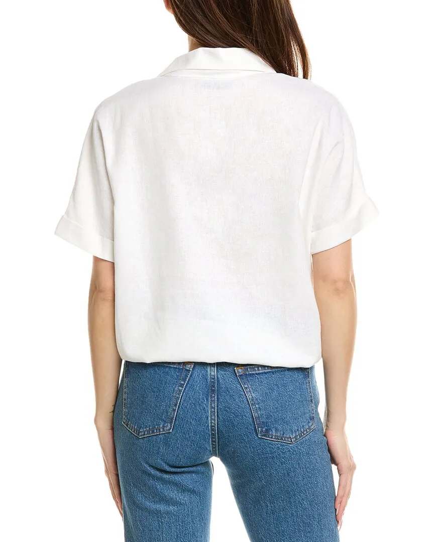 LNA Alpine Linen-Blend Button-Up Shirt