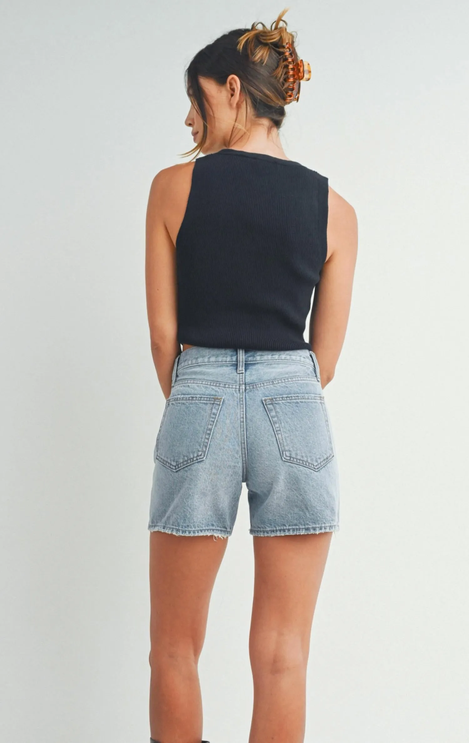 Longer Length Short In Light Wash