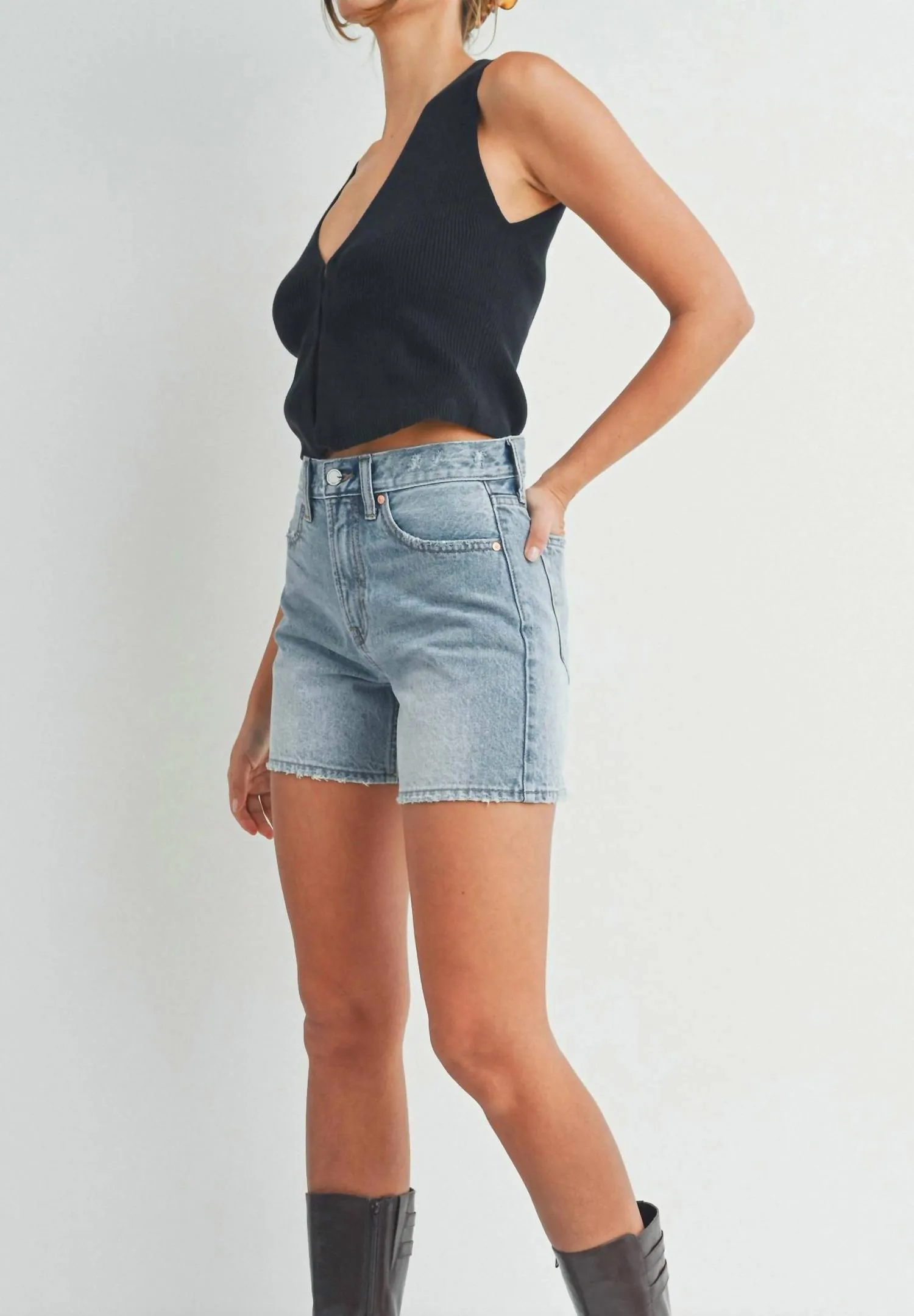 Longer Length Short In Light Wash