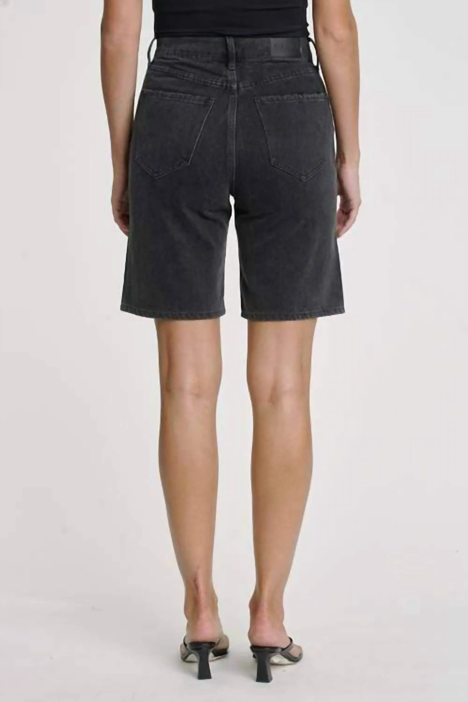 Loretta Bermuda Denim Short In Salem Black