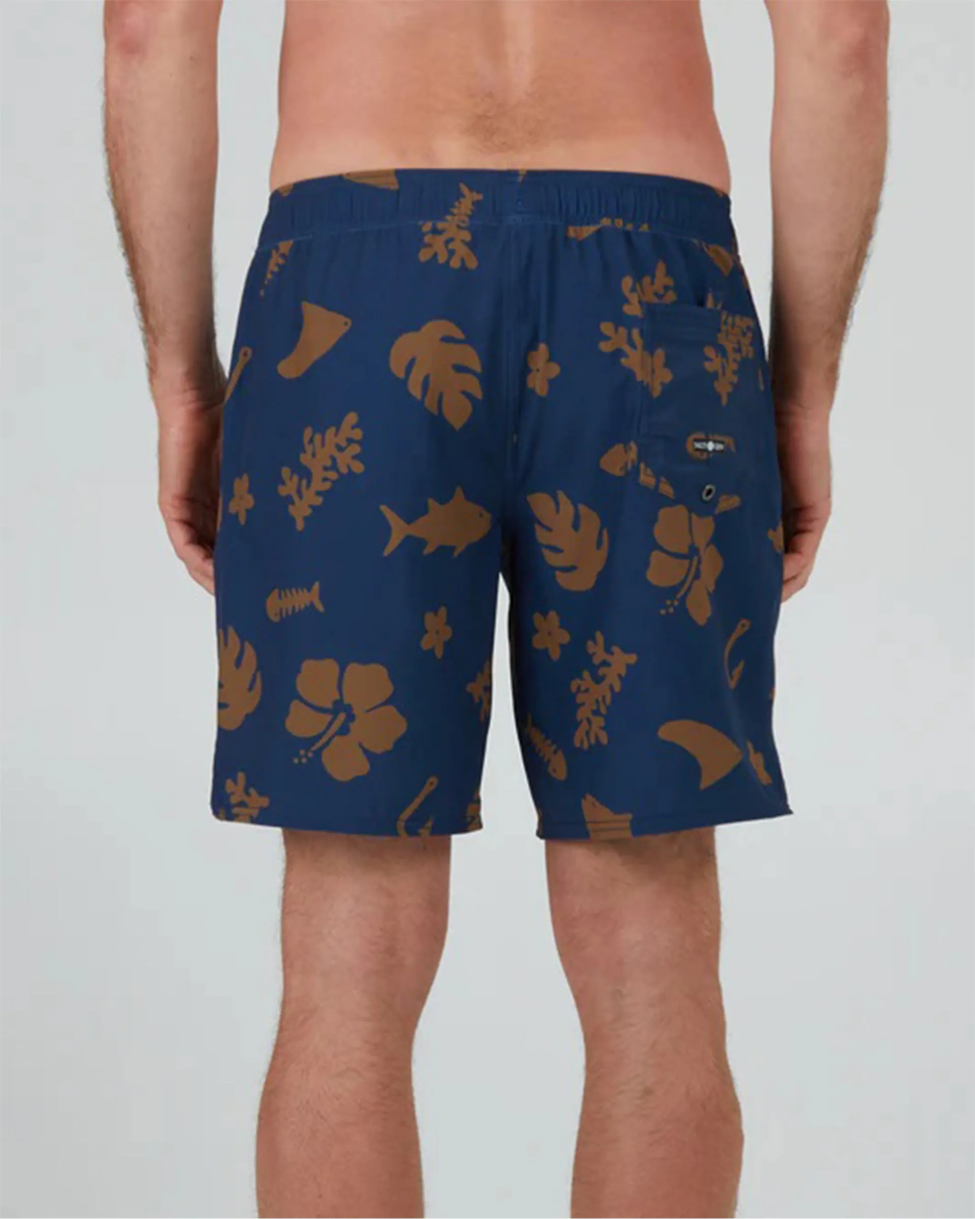 Lowtide Elastic Boardshort - Navy/Gold