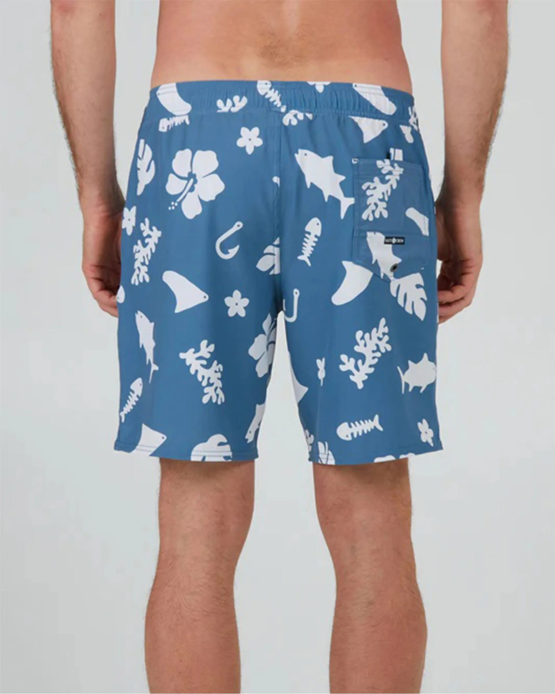 Lowtide Elastic Boardshort - Slate/White