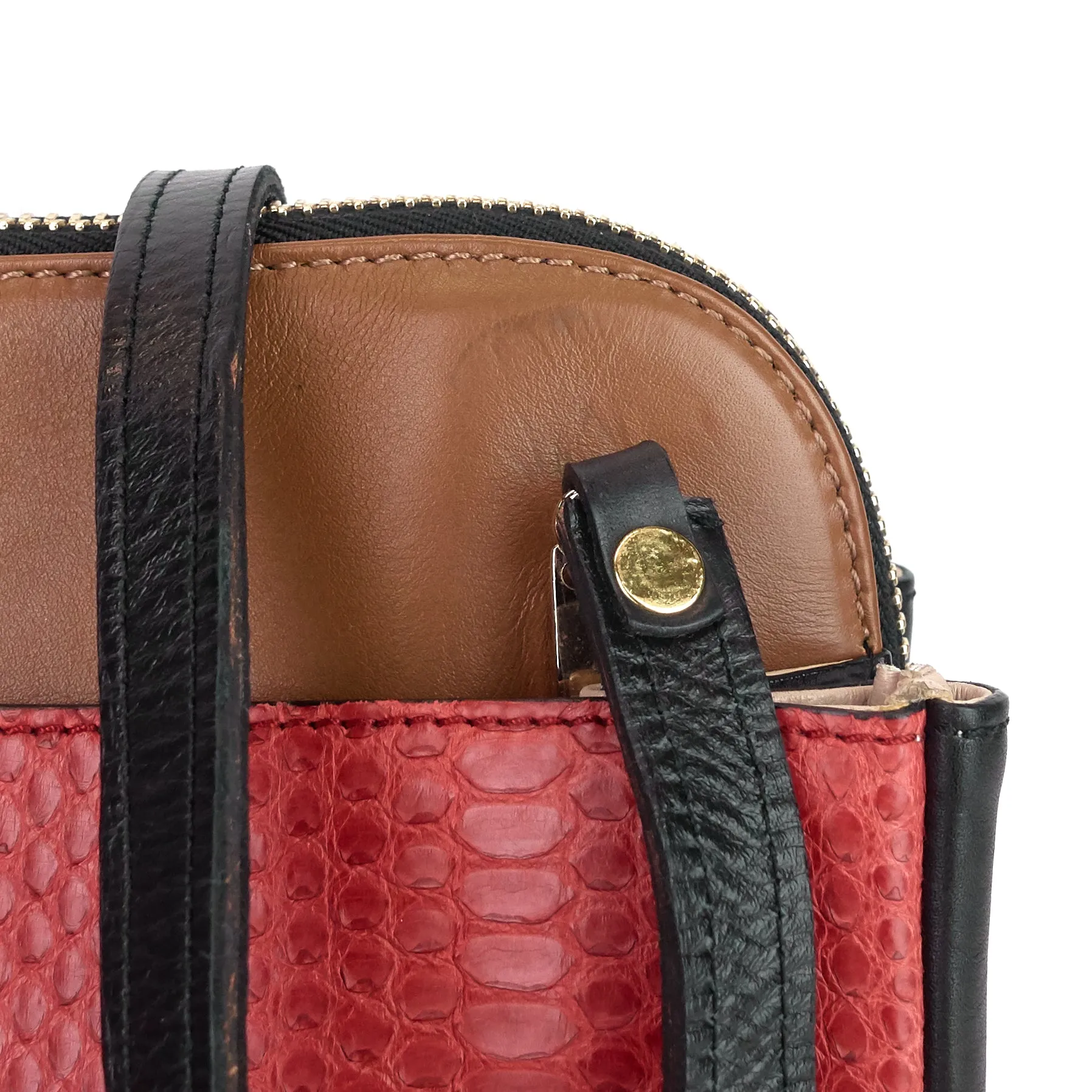Lucy Python and Calfskin Leather Bag Bags_Chloé