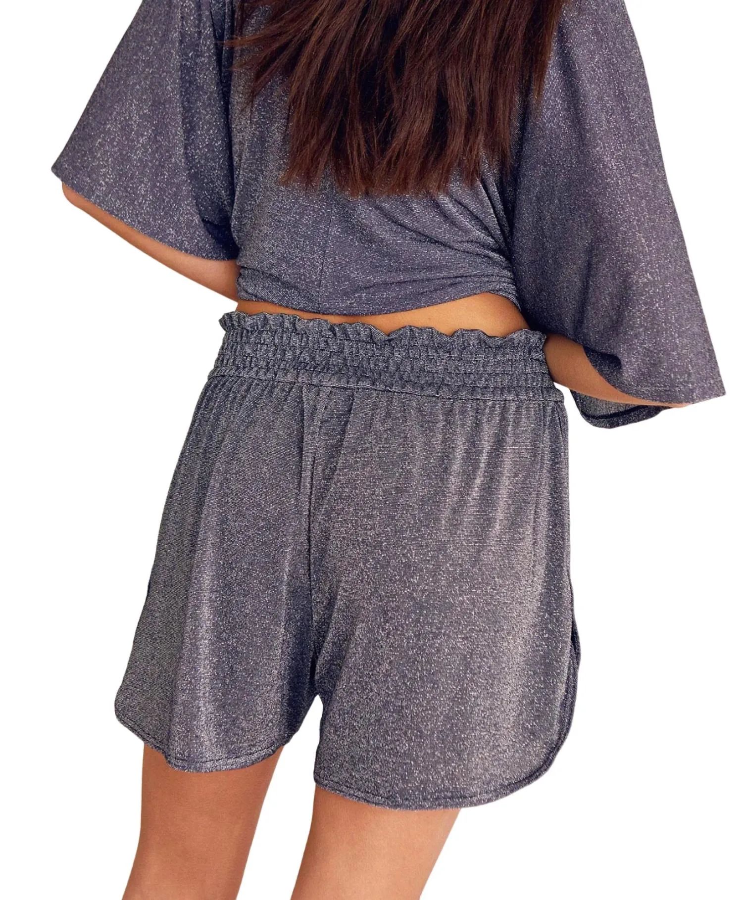 Lurex Bee Shorts In Blue