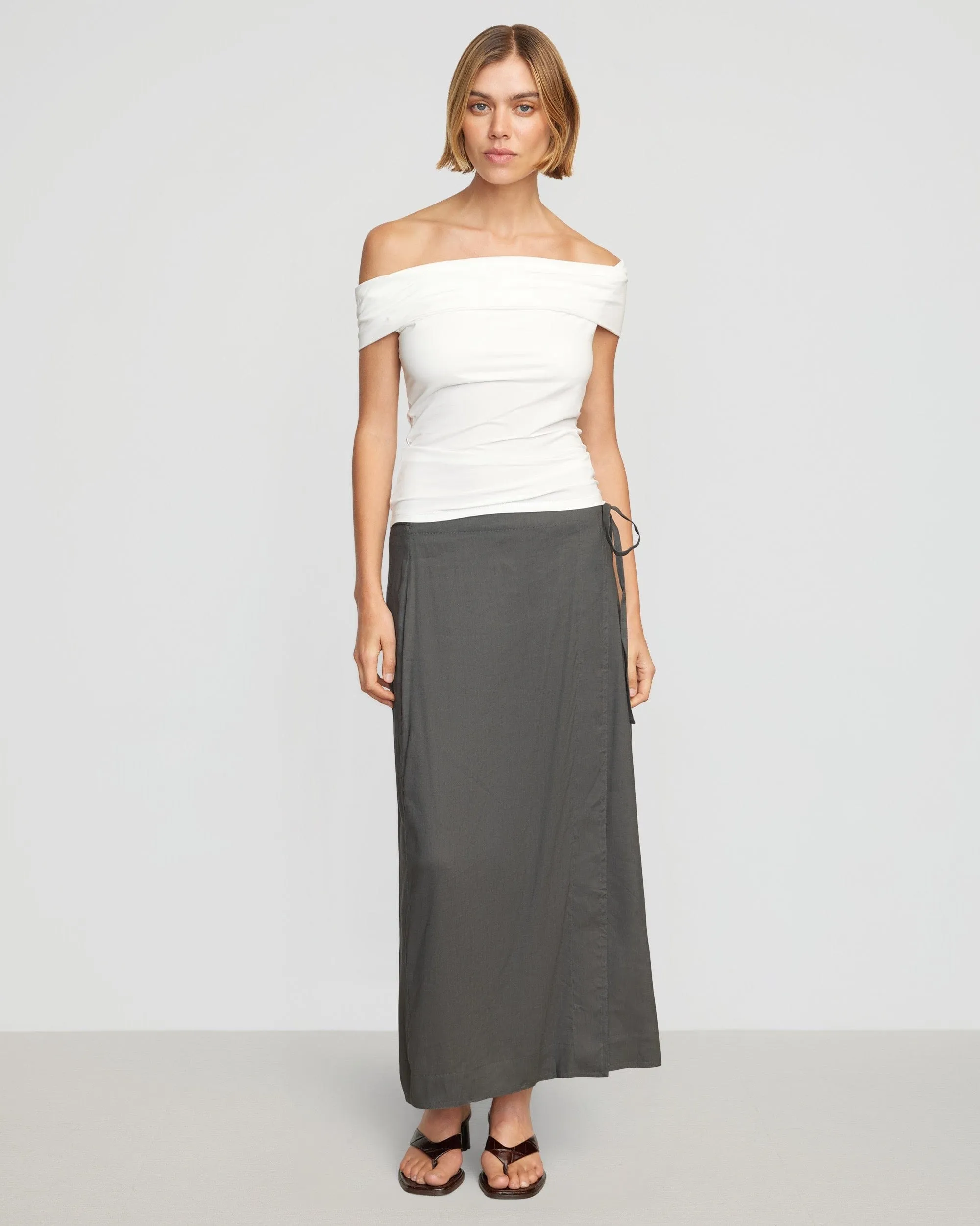 Mai Asymmetric Off-Shoulder Tee
