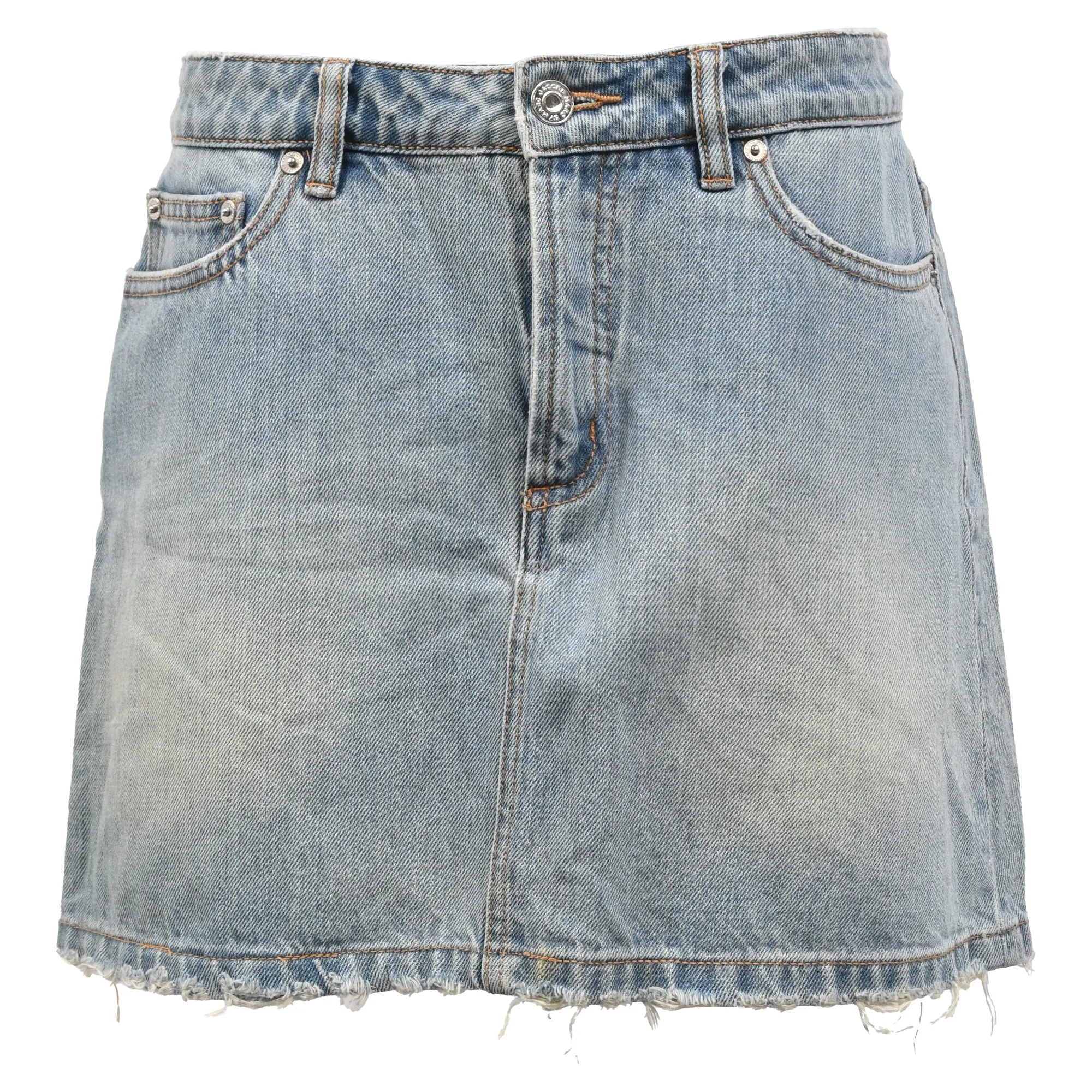 Marc by Marc Jacobs Mini A-Line Skirt in Blue Cotton Denim