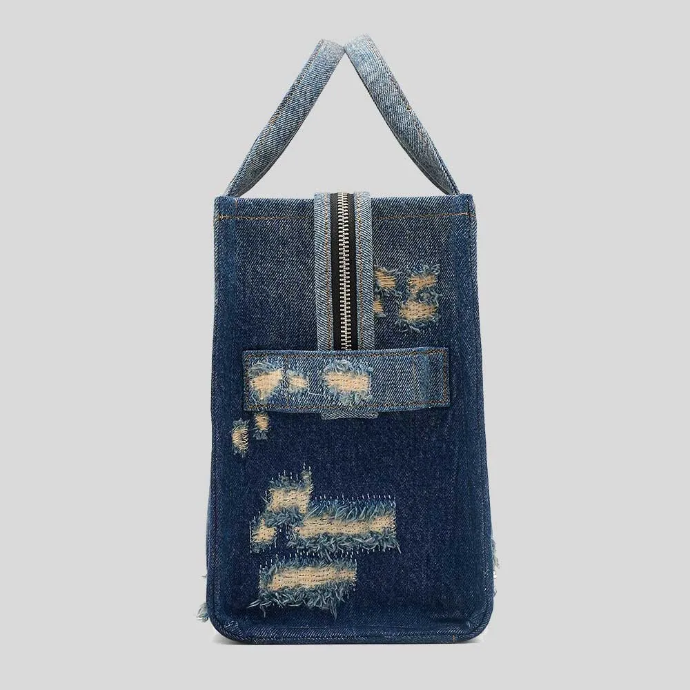 Marc Jacobs Bags MARC JACOBS The Rip And Repair Denim Medium Tote Bag Punk Indigo 2F4HTT002H05