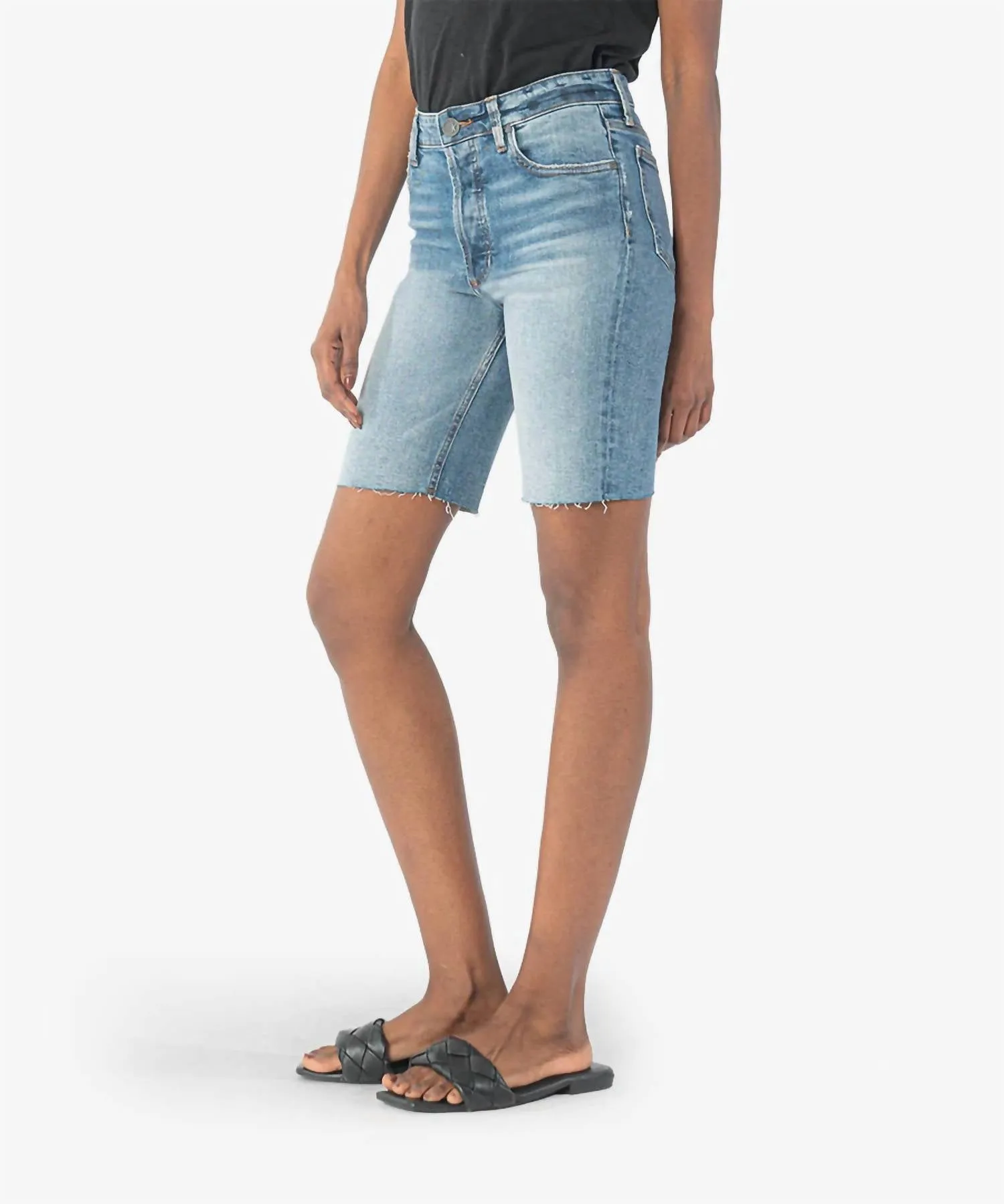 Margot High Rise Long Short In Positive Wash