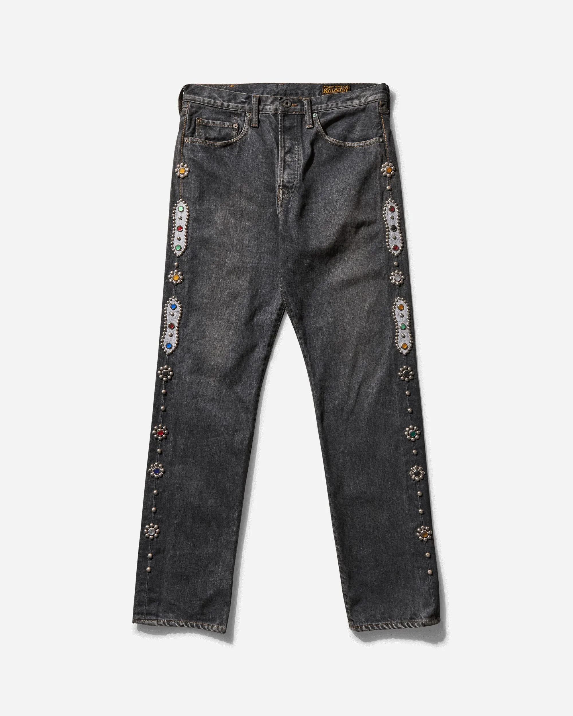 Men's 14oz Denim 5P Monkey Cisco (Studs) Black