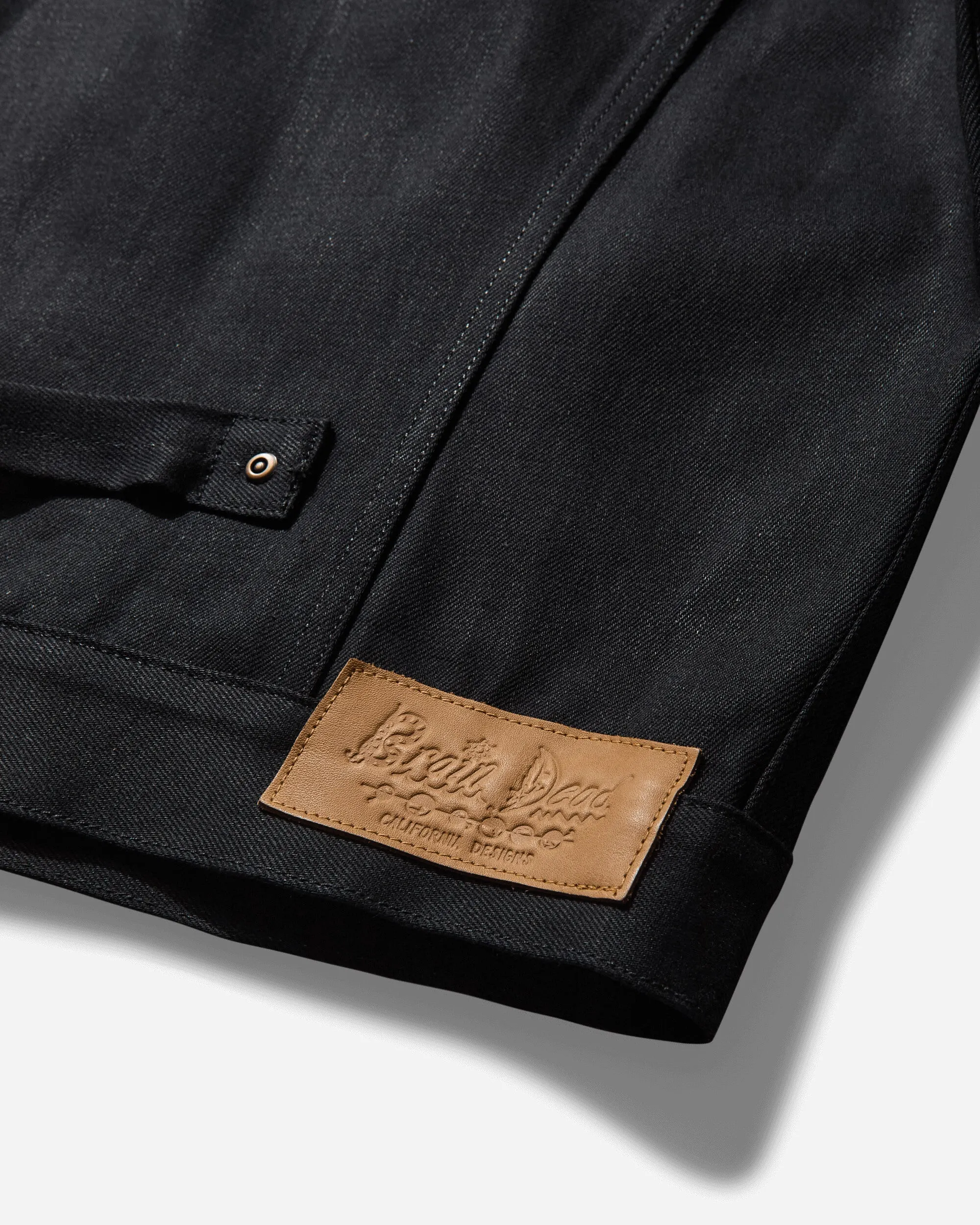 Men's Cropped Denim Trucker Jacket Black