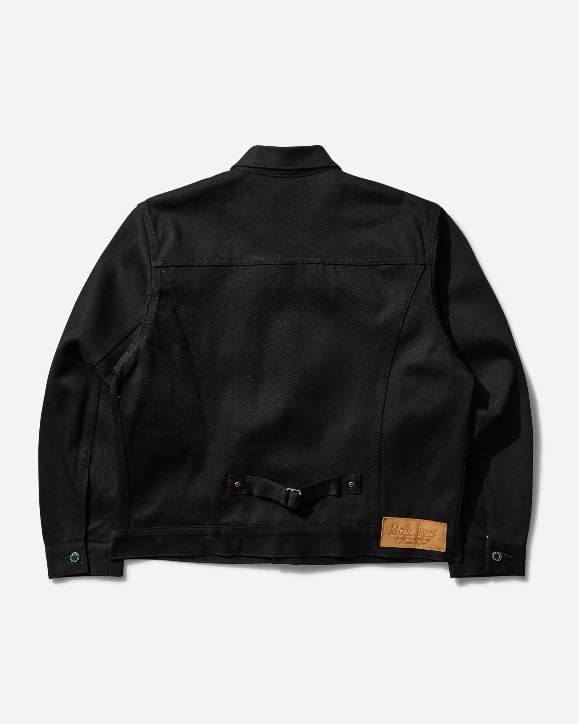 Men's Cropped Denim Trucker Jacket Black
