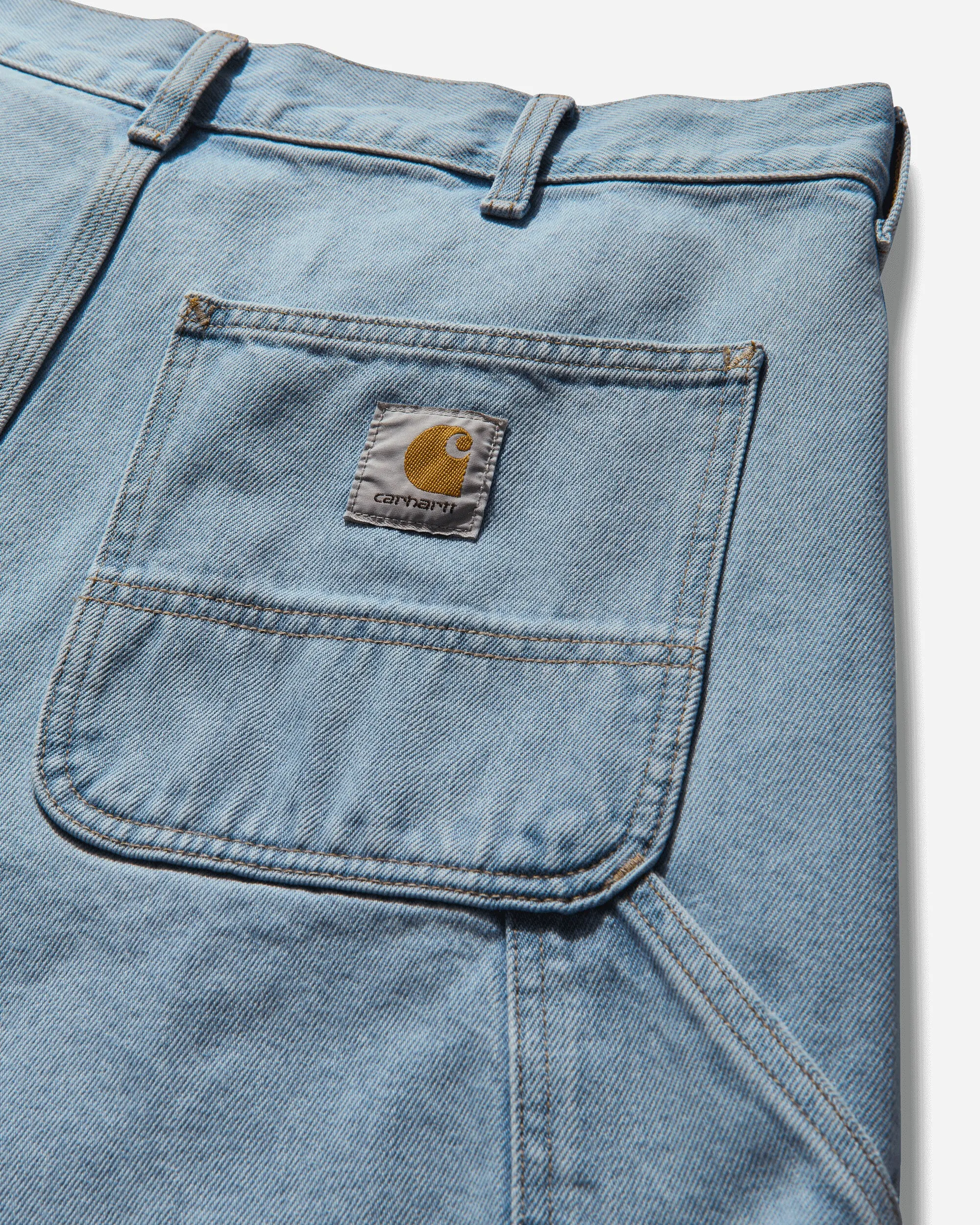 Men's Double Knee Shorts Blue (Heavy Stone Bleached)