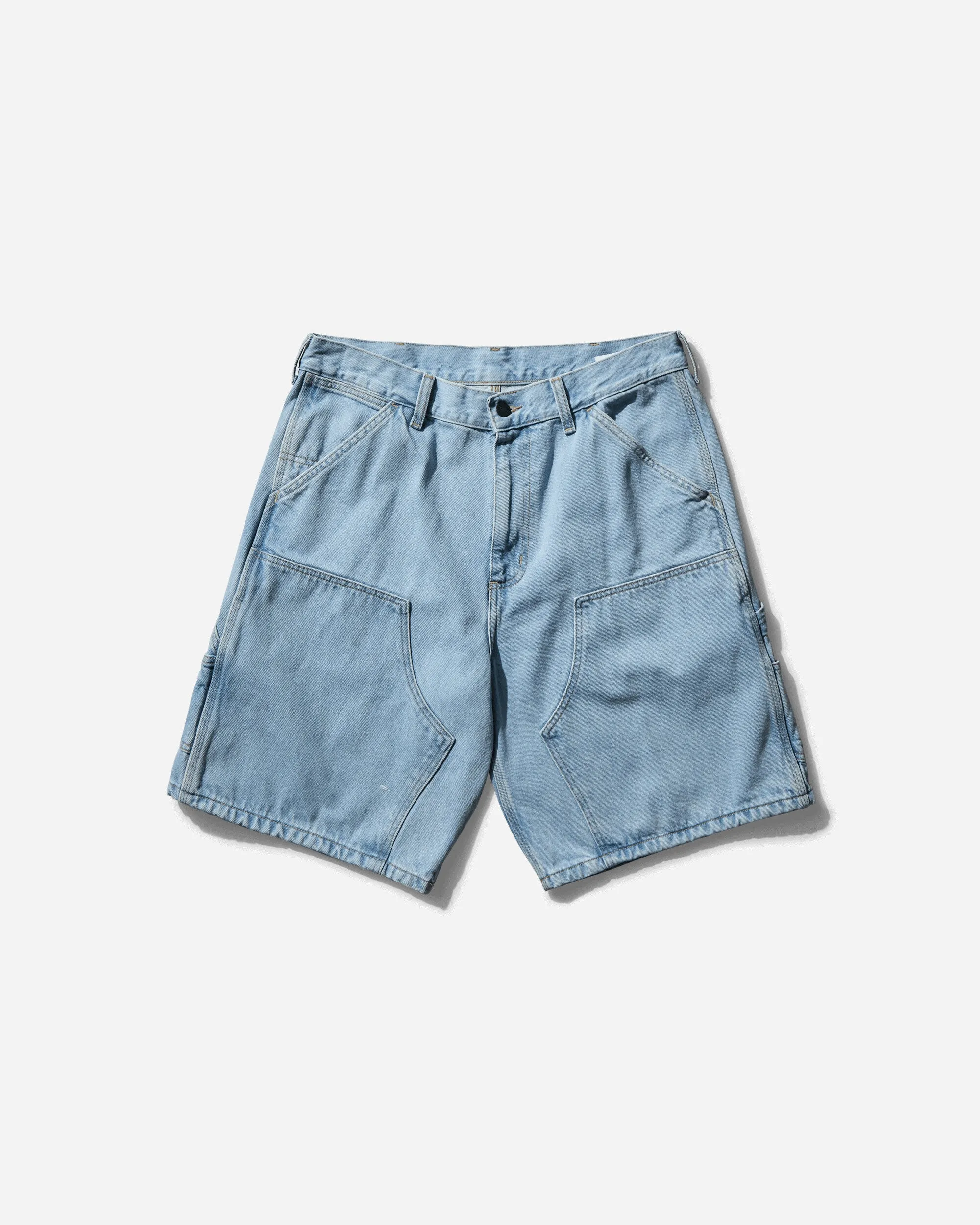 Men's Double Knee Shorts Blue (Heavy Stone Bleached)