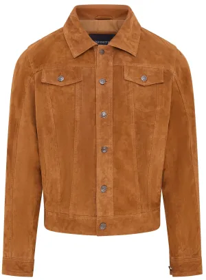 Mens Goat Suede Leather Jeans Jacket- Nurmes