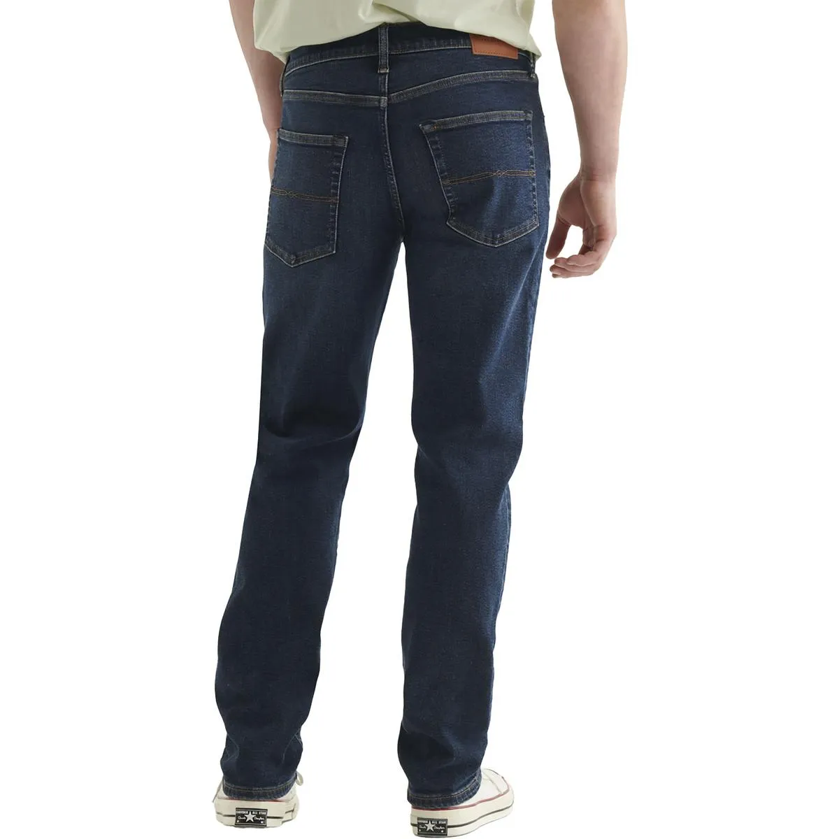 Mens Mid Rise Faded Straight Leg Jeans
