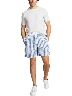 Mens Textured Striped Casual Shorts