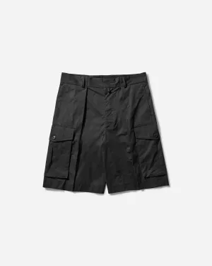Men's Wide Pleated Shorts Black