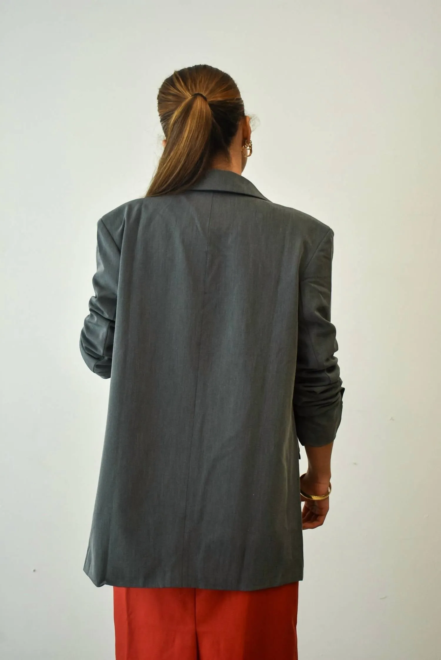 Menswear Blazer In Charcoal