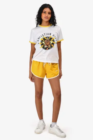 Miu Miu 2018 Yellow Nylon Drawstring Shorts Size 38