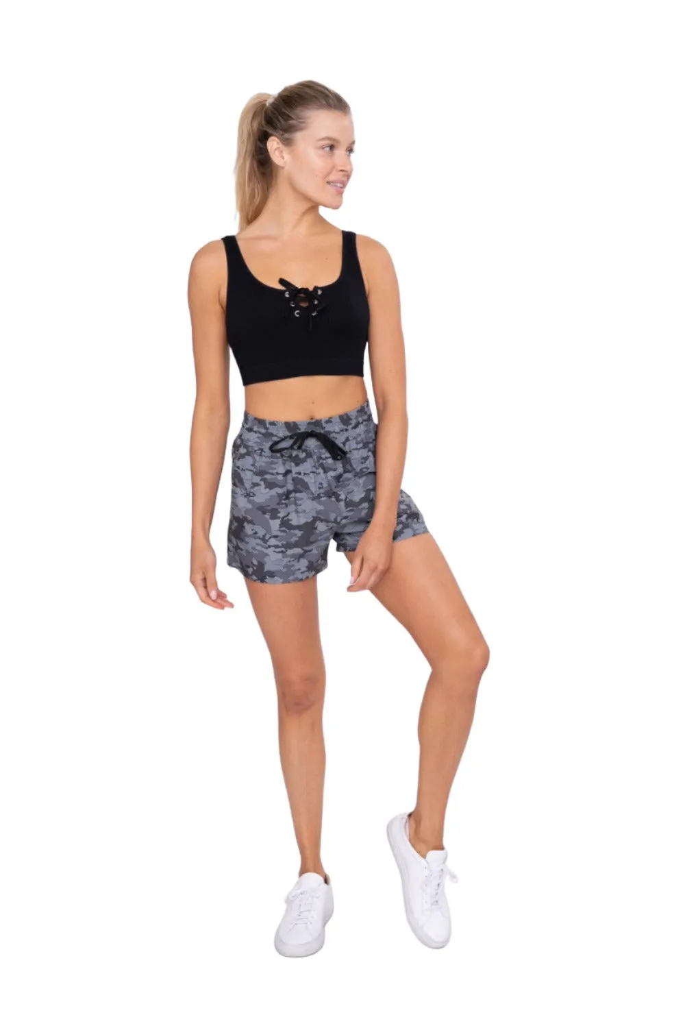 Mono B Jagged Camo Active Shorts AP-B0393