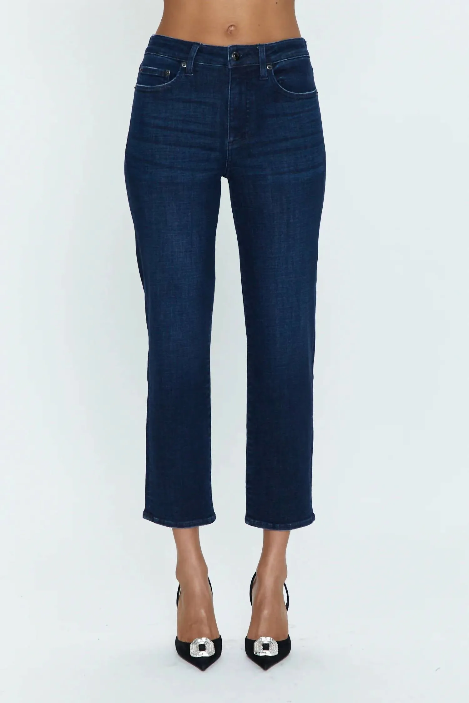 Monroe Crop High Rise Cigarette Jeans In Orania