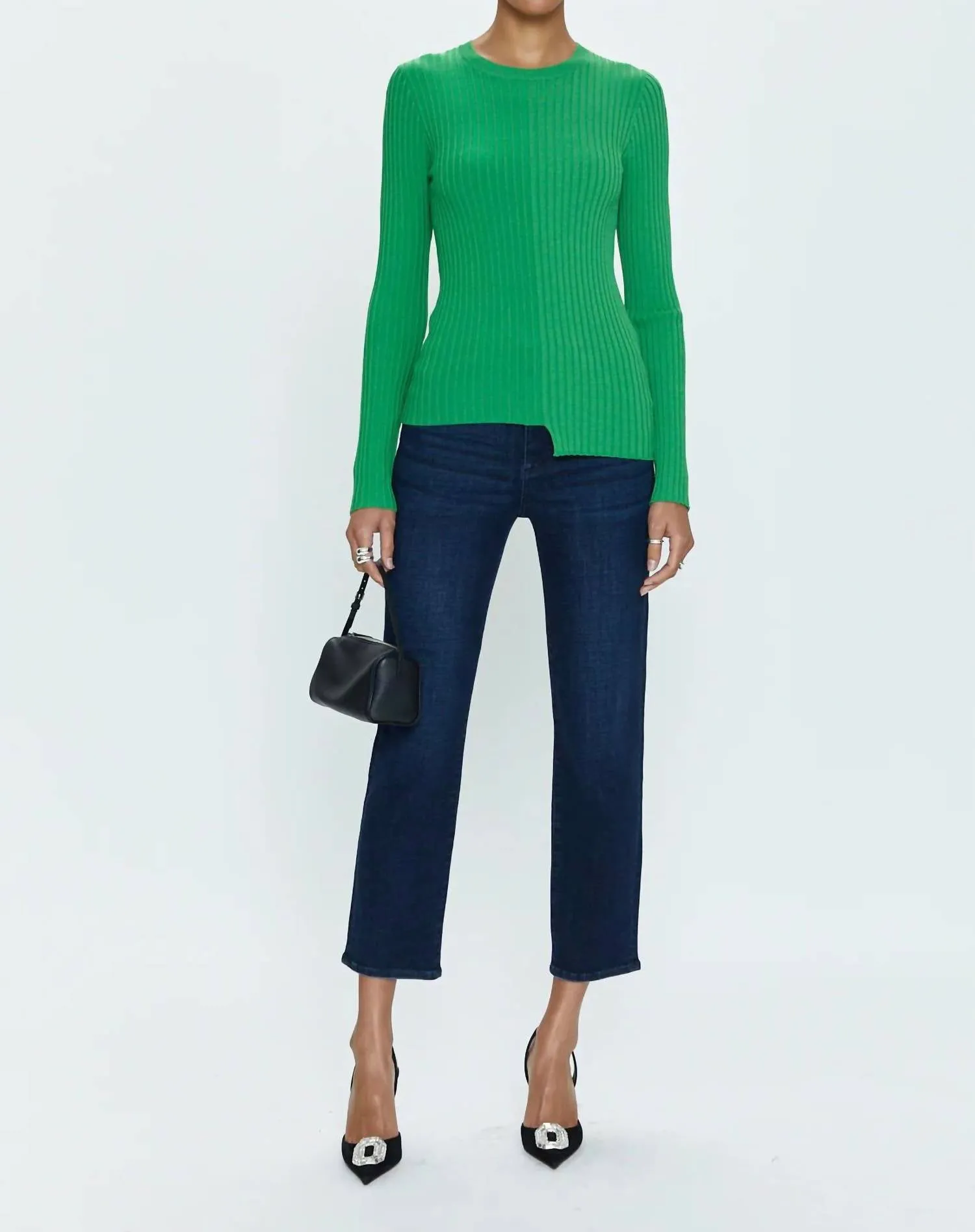 Monroe Crop High Rise Cigarette Jeans In Orania