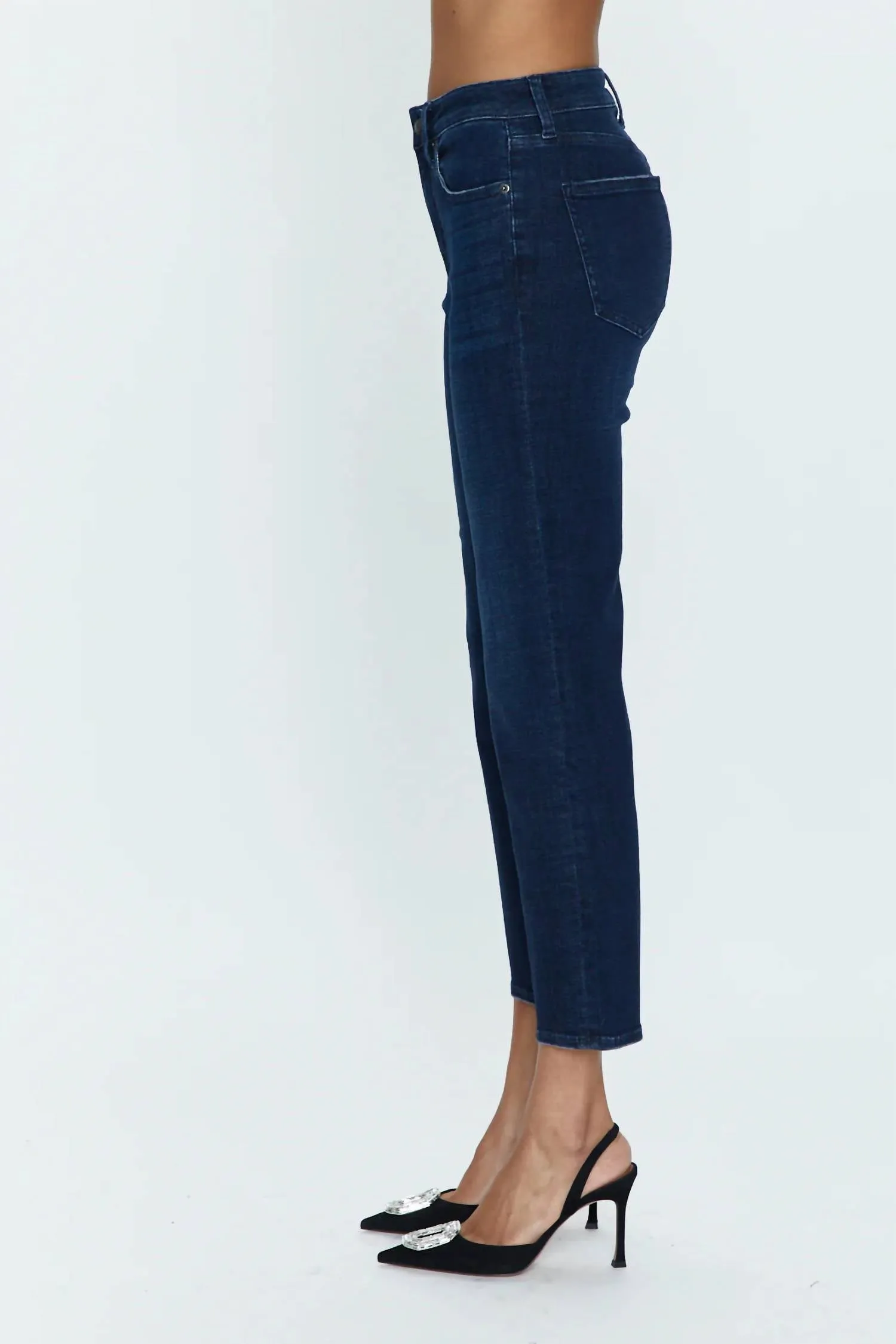 Monroe Crop High Rise Cigarette Jeans In Orania