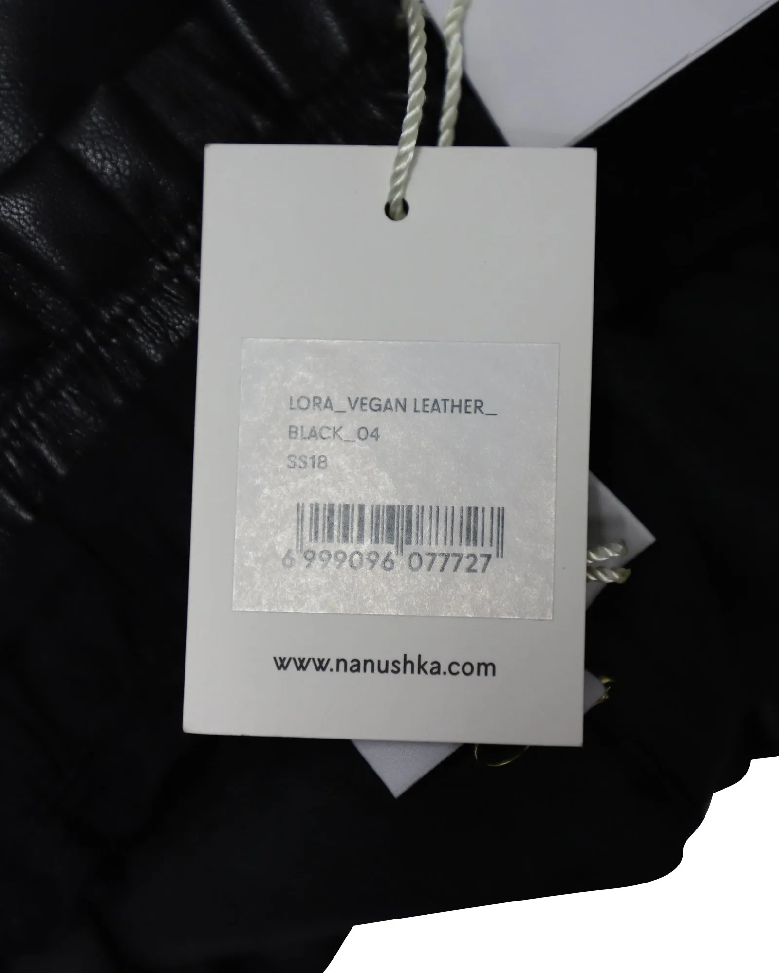 Nanushka Lora Ruffled Shorts in Black Vegan Leather