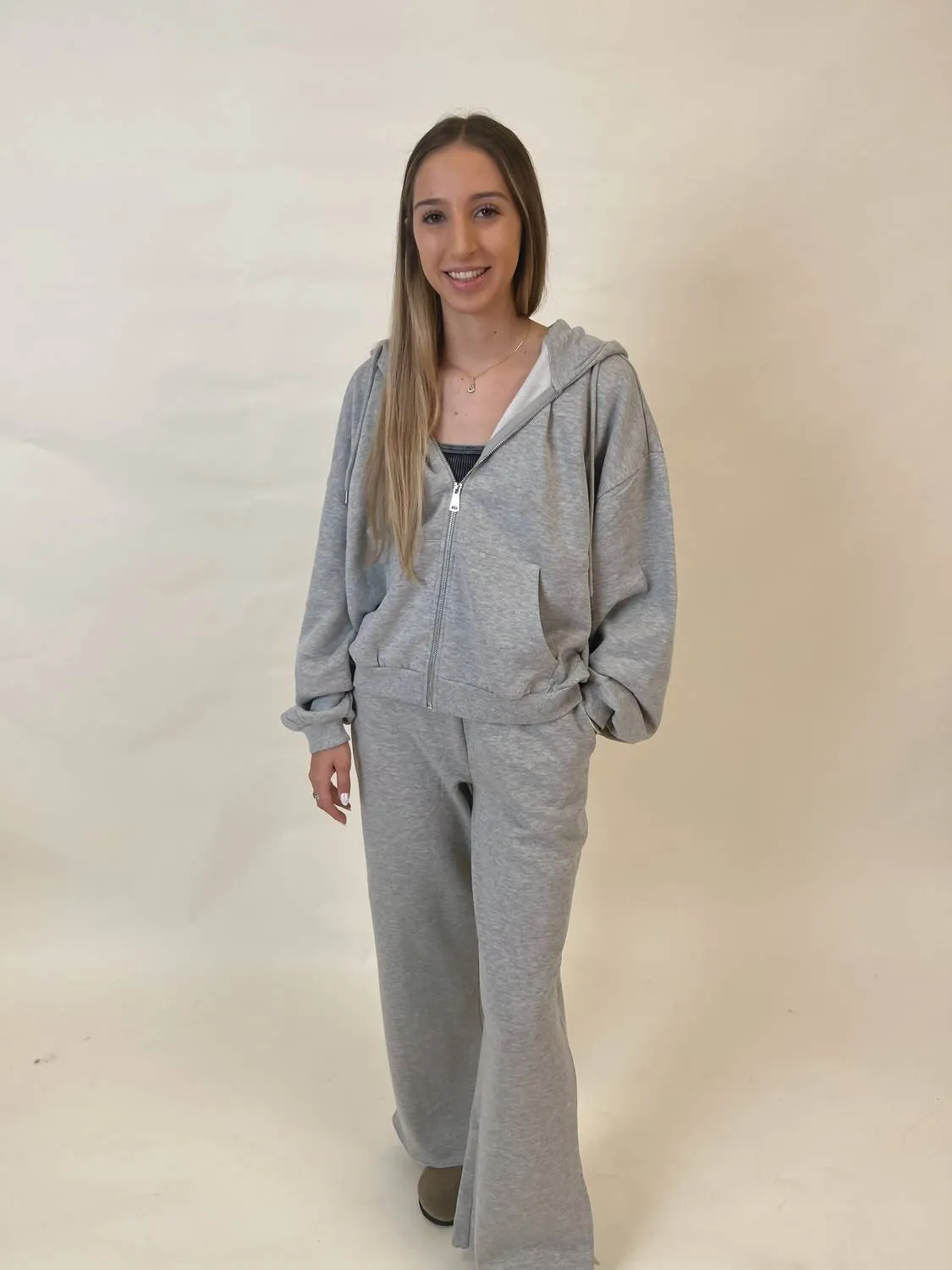 Natalie Oversized Hoodie In Grey