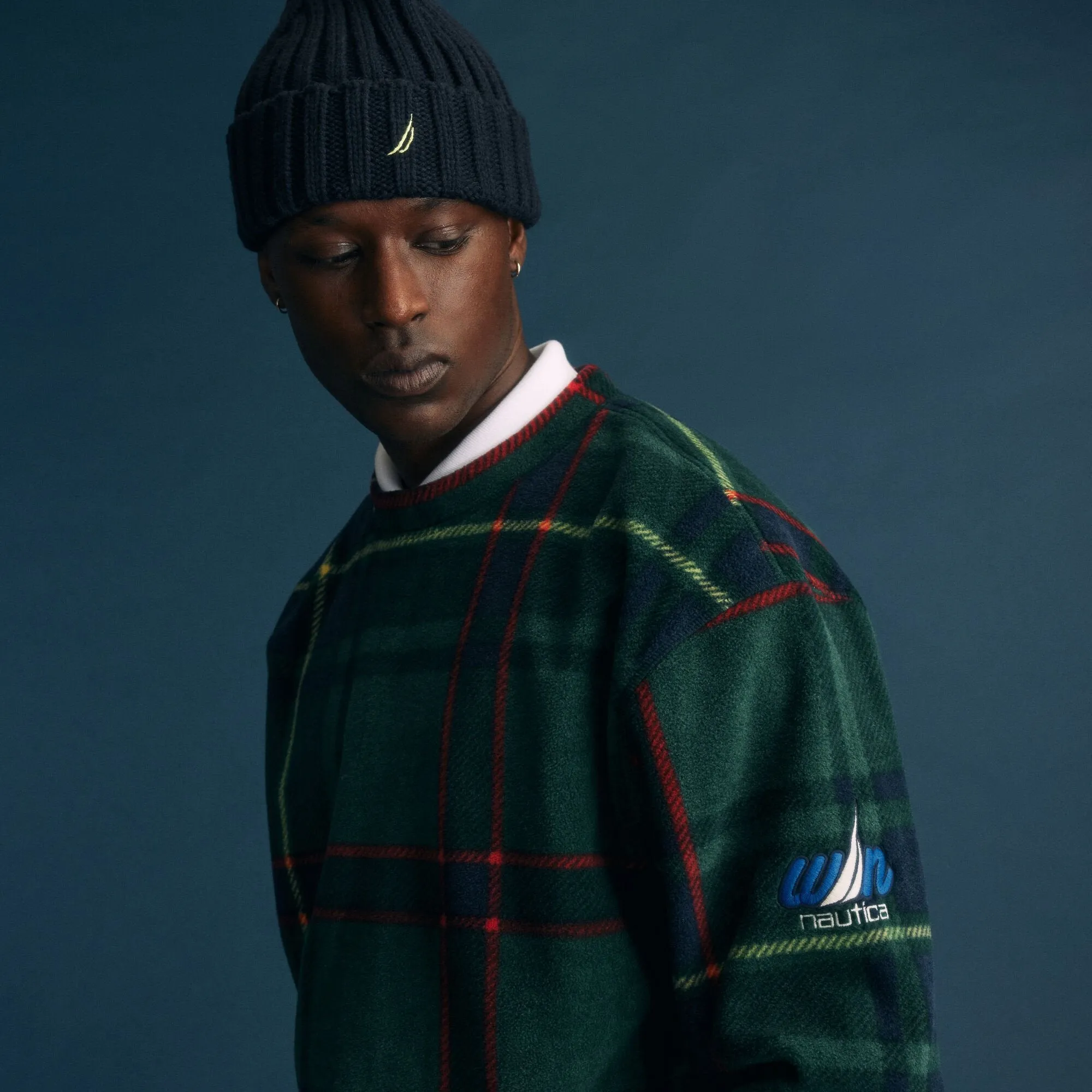 Nautica Mens Eddie Win X Nautica Nautex Fleece Plaid Sweatshirt