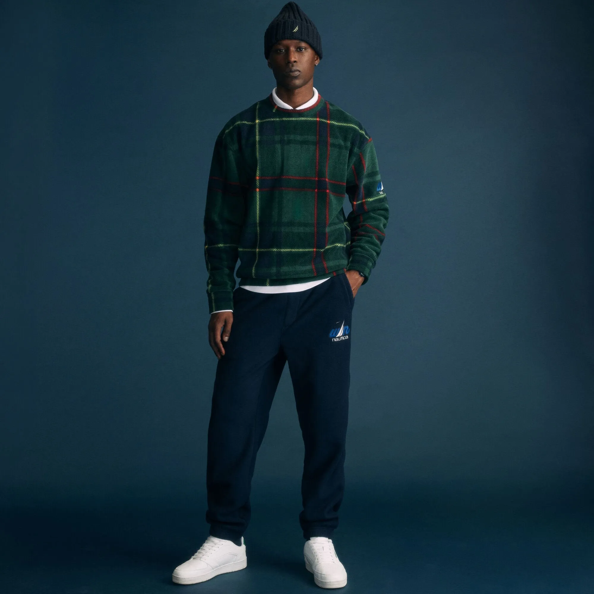 Nautica Mens Eddie Win X Nautica Nautex Fleece Plaid Sweatshirt