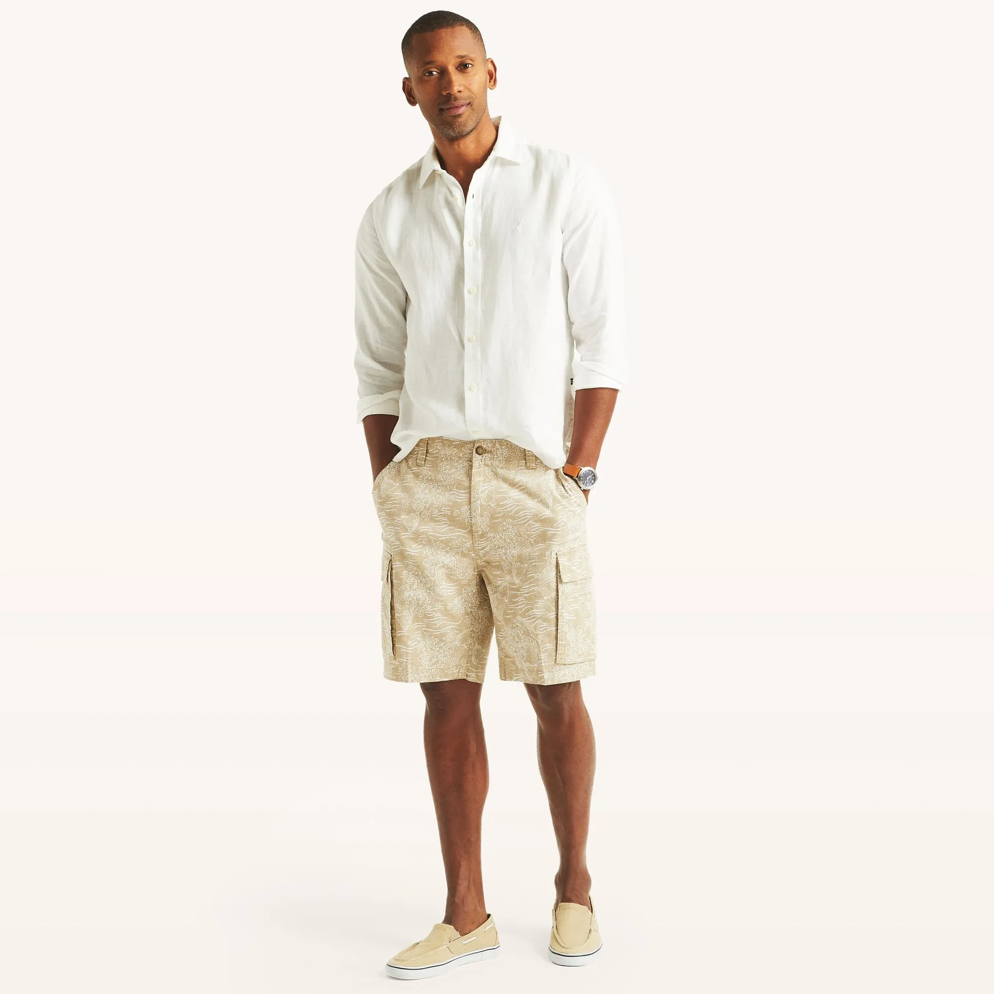Nautica Mens Nautica Jeans Co. 9.5" Printed Cargo Short