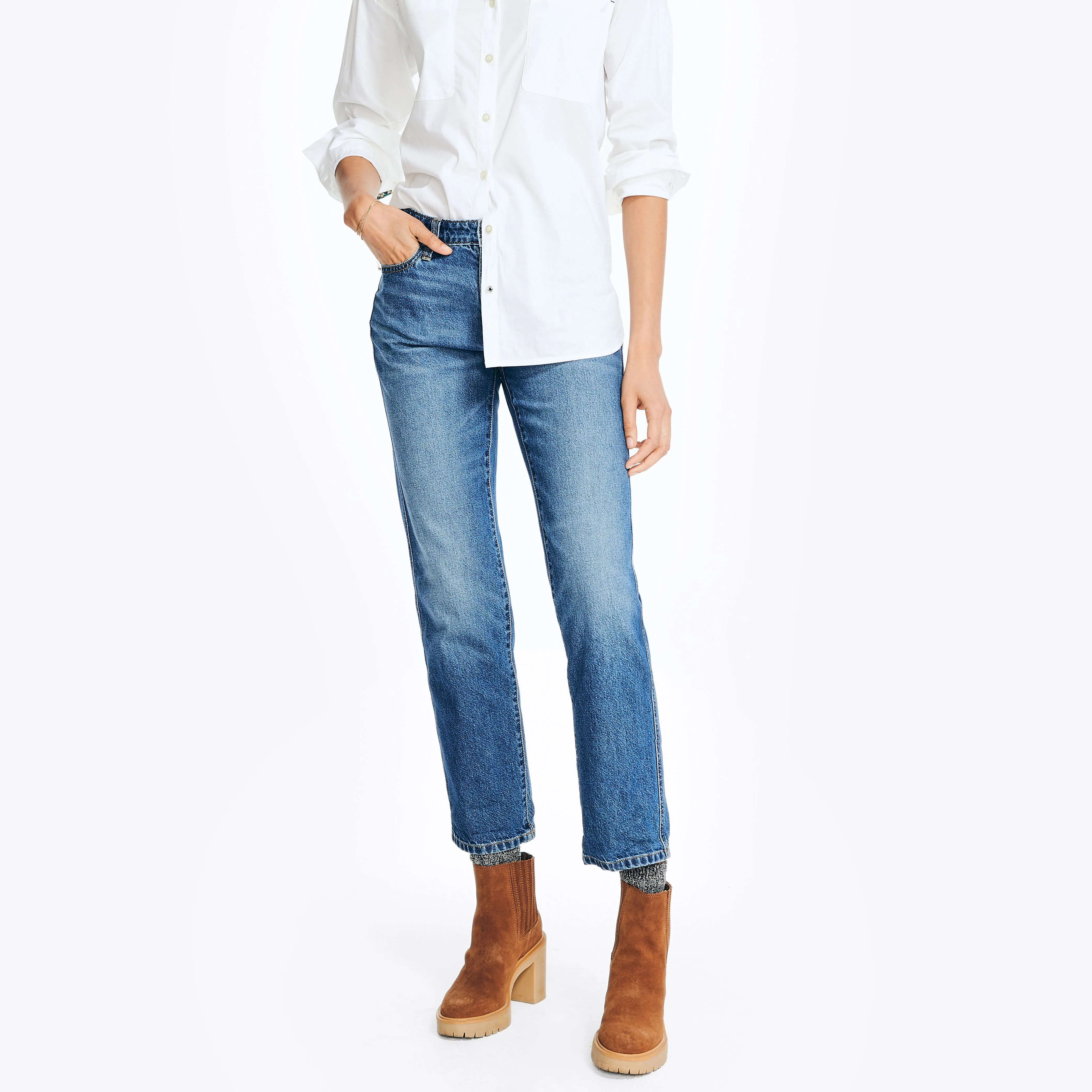 Nautica Womens Nautica Jeans Co. Mid-Rise Boyfriend Denim