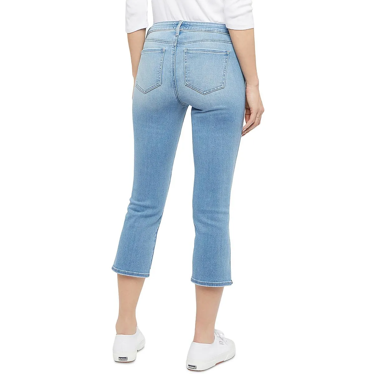 NYDJ Womens Chloe Mid Rise Split Hem Capri Jeans